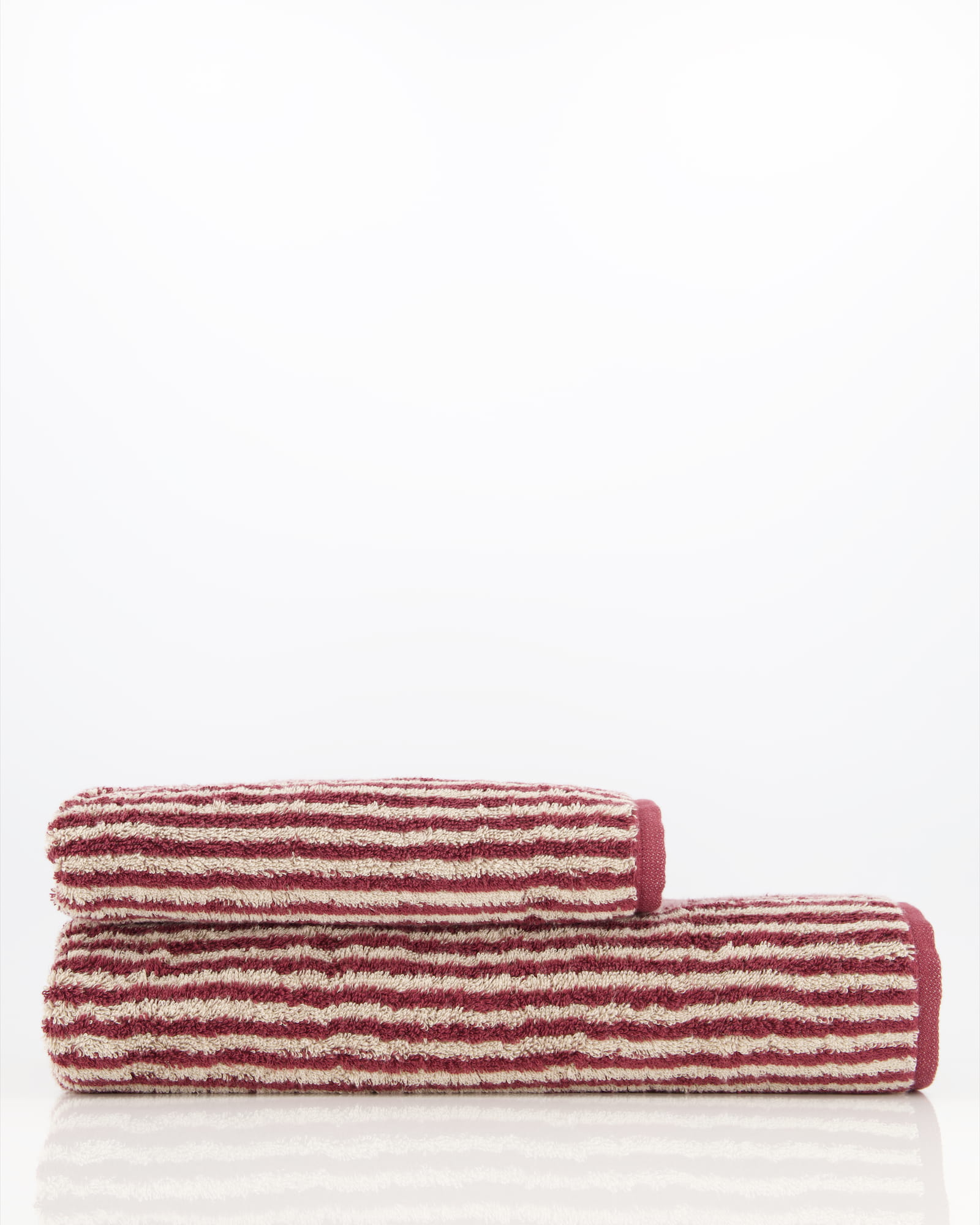 Cawö Handtücher Two-Tone Stripes 480 bordeaux - 23