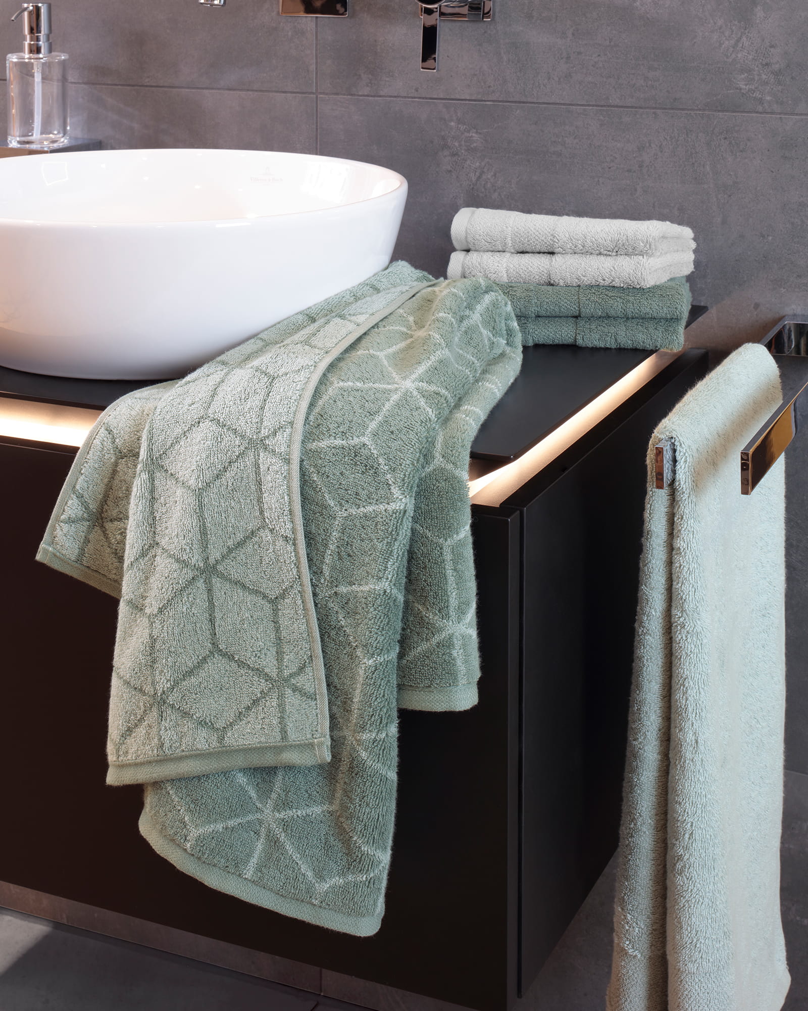 Villeroy & Boch Handtücher Coordinates Carré 2557 sage green - 44