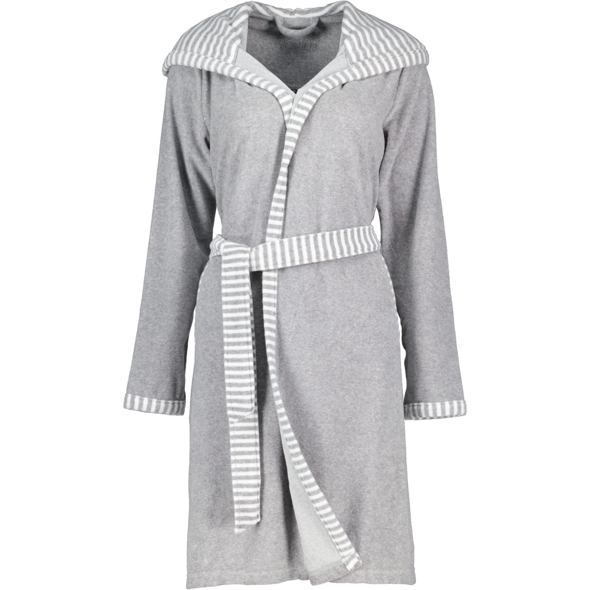 Vossen Bademäntel Damen Kurzmantel mit Kapuze Juno grau melange - 7380 - XS