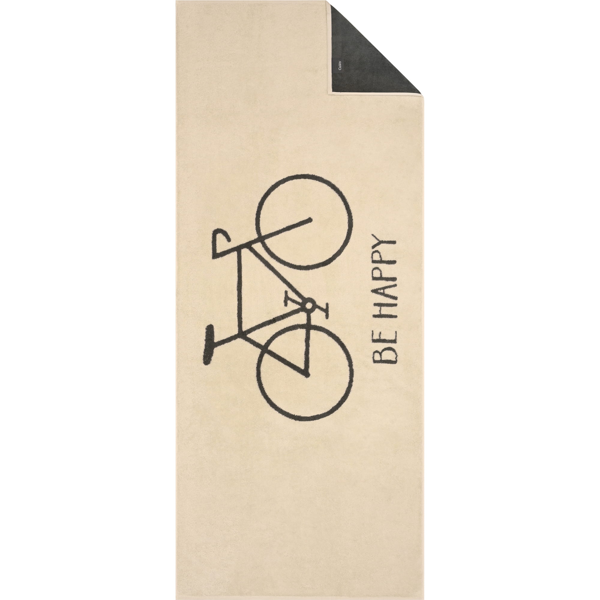 Cawö Saunatücher Postcard Towels Fahrrad 6287 beige - 37 - Saunatuch 70x180 cm