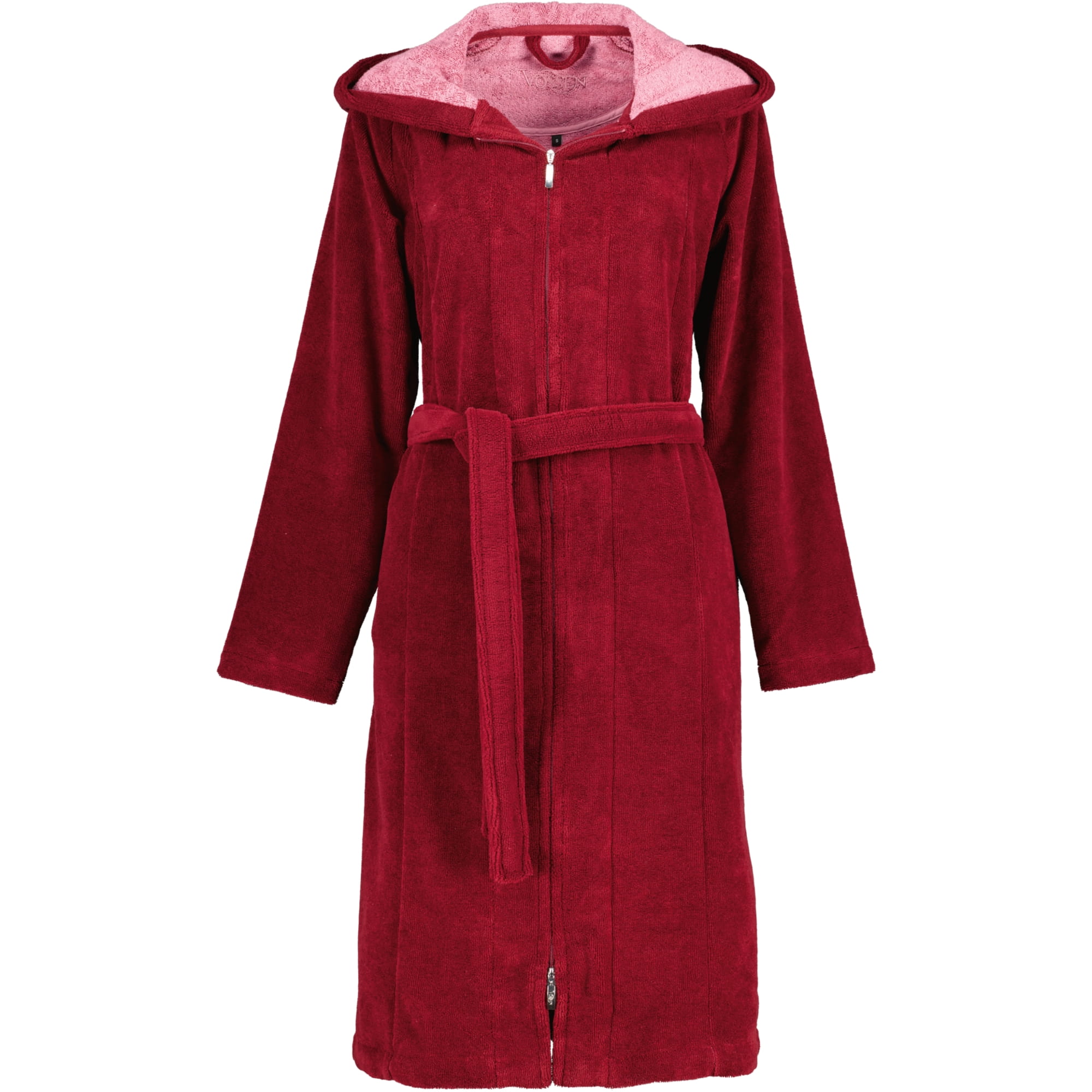 Vossen Bademäntel Damen Kurzmantel mit Kapuze Palermo burgundy - 016