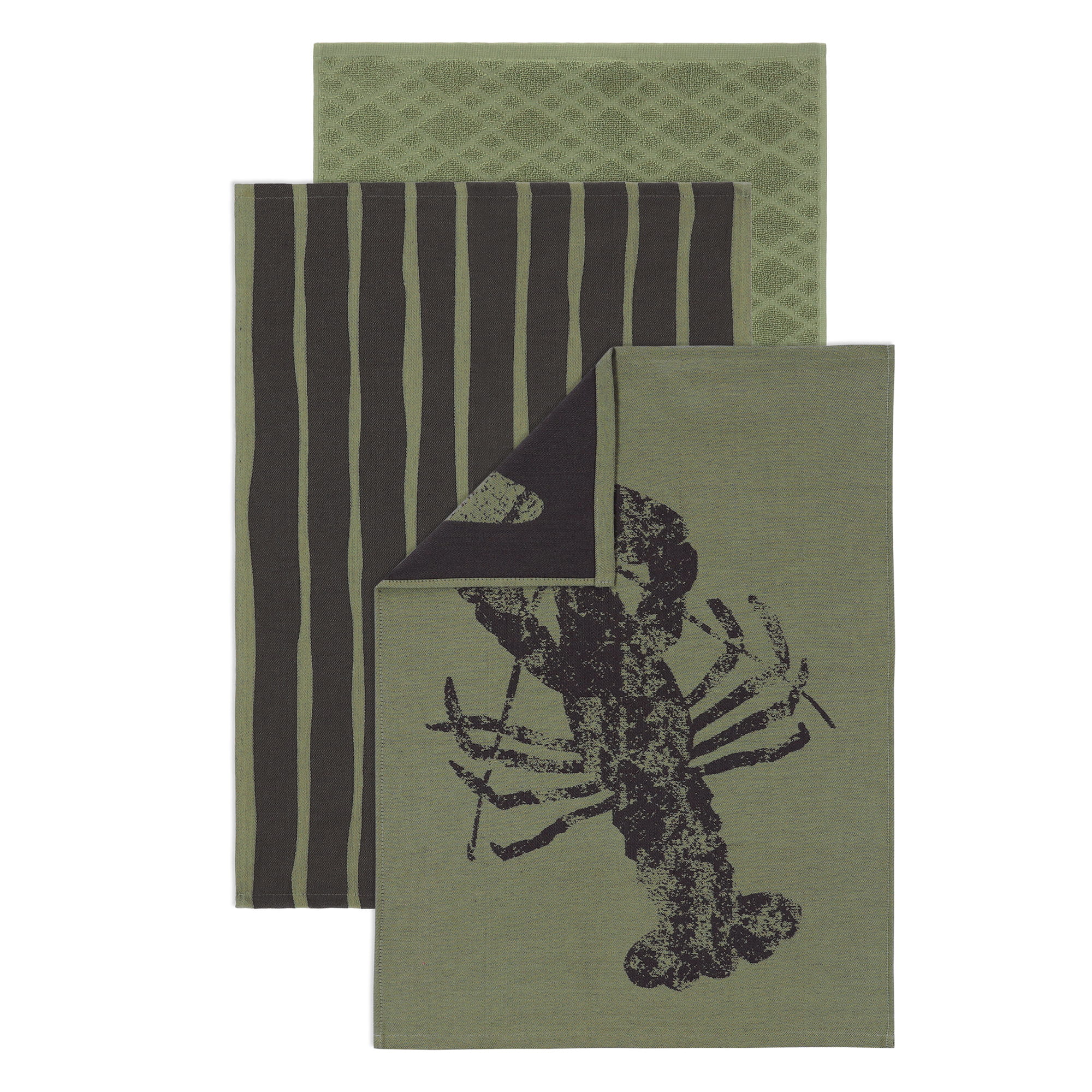 Vossen Geschirrtücher Lobster Luxe 3er Set matcha green - 0003 - 50x70 cm