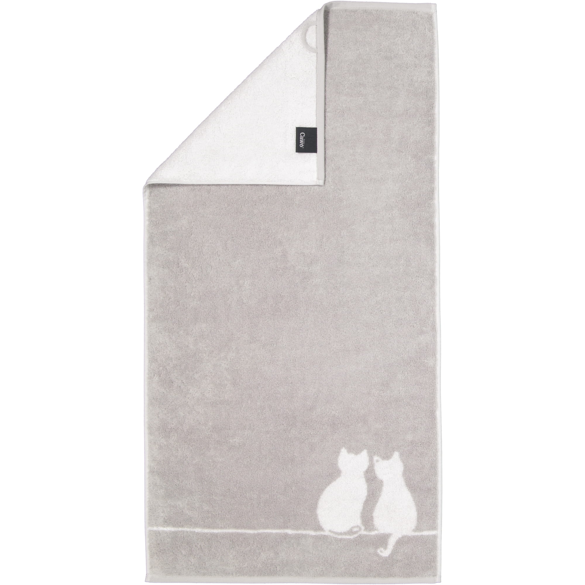 Cawö Handtücher CUTE CATS EDITION You & Me 6263 platin/weiß - 76 - Handtuch 50x100 cm
