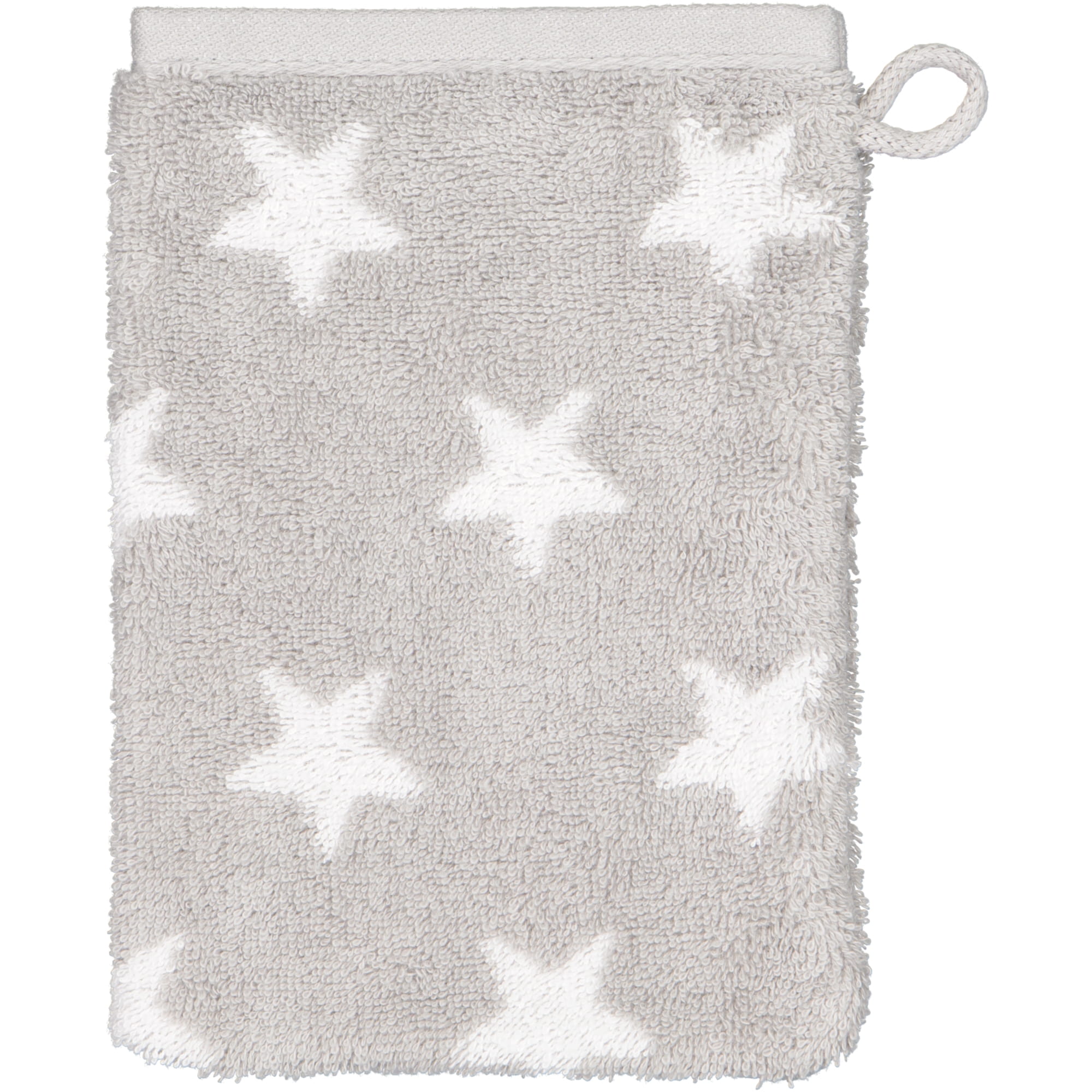 Cawö Handtücher NEW STARS Sterne klein 6261 platin/weiß - 76 - Waschhandschuh 16x22 cm