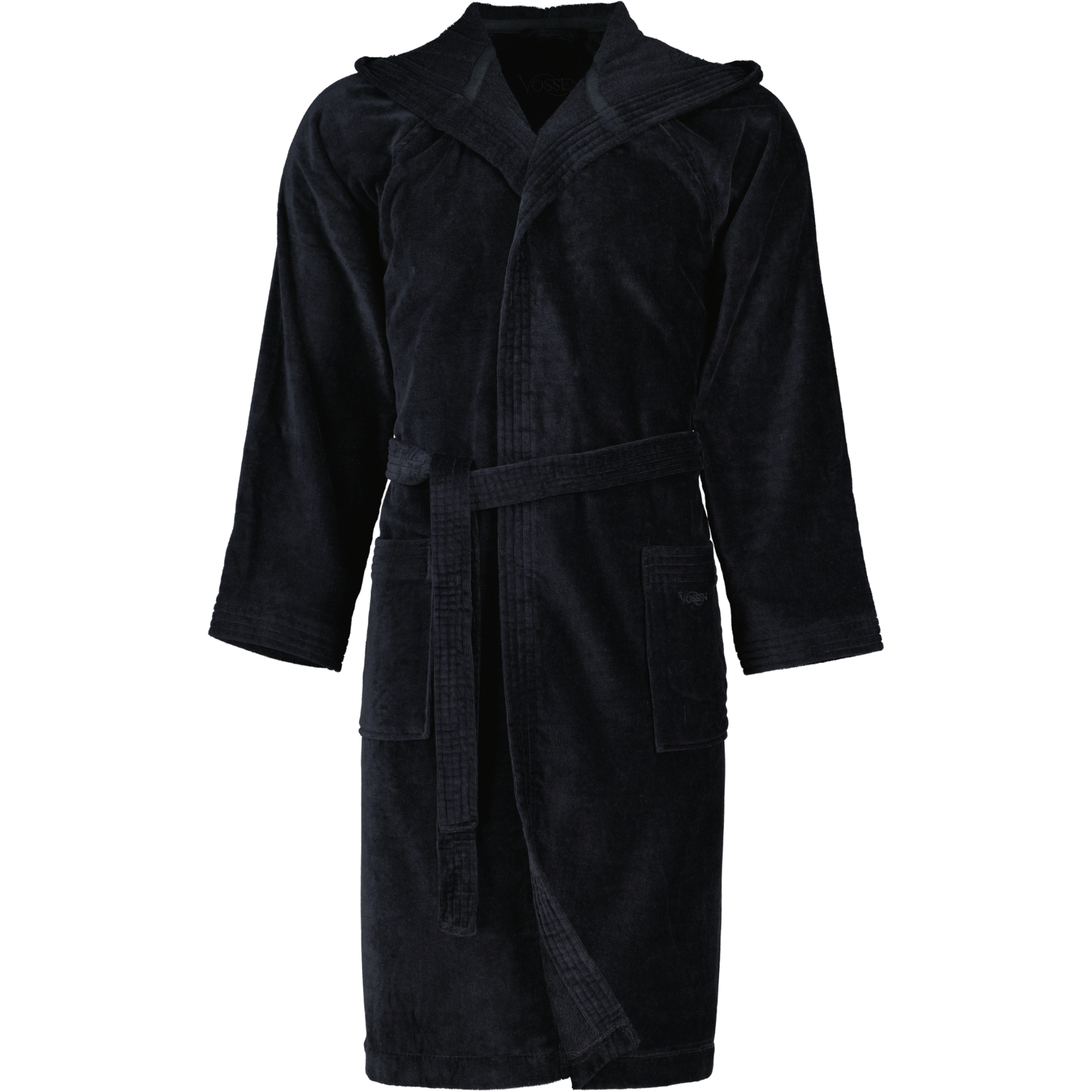 Vossen Bademäntel unisex Kurzmantel mit Kapuze Texas schwarz - 7900 - XXL