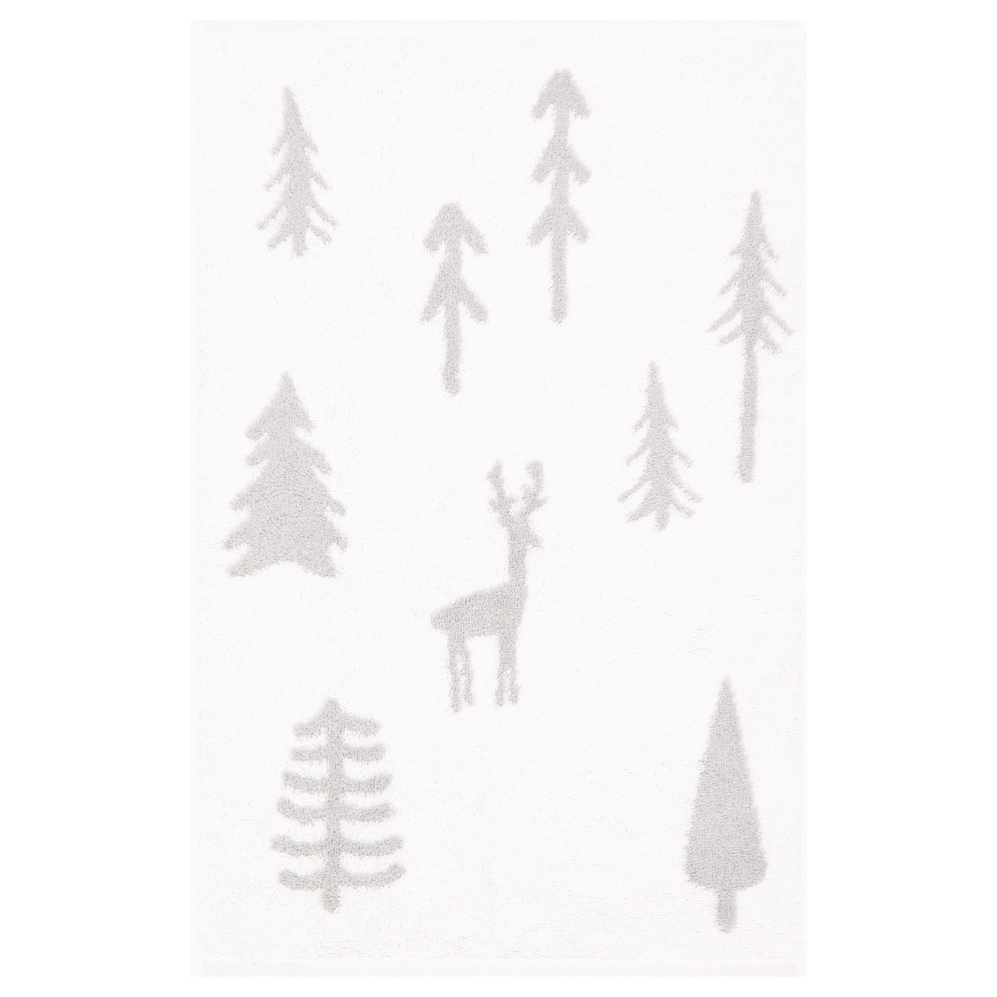 Cawö Handtücher WINTER EDITION Tannen 6273 weiß/platin - 67 - Gästetuch 30x50 cm