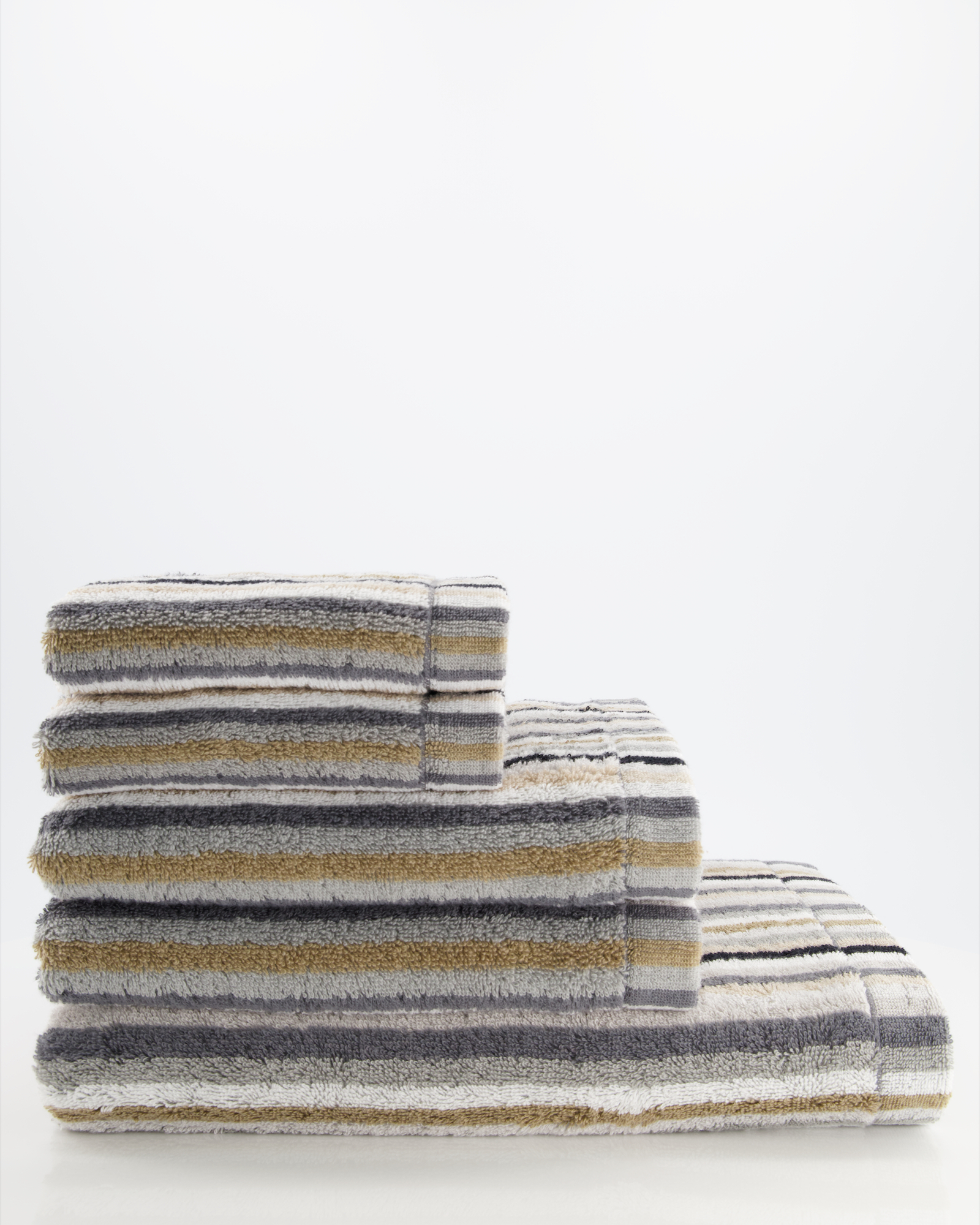 Cawö - Life Style Streifen 7048 - Farbe: 37 - kiesel - Duschtuch 70x140 cm
