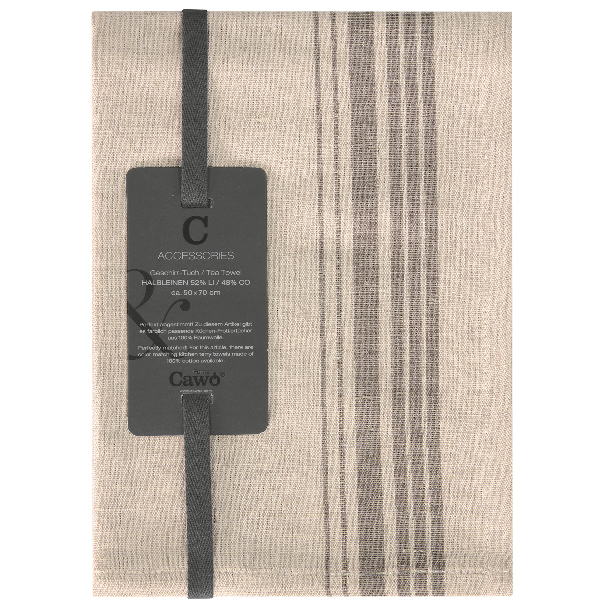Cawö Home Geschirrtücher Cuisine Nature Akzent 533 muskat - 33 - 50x70 cm