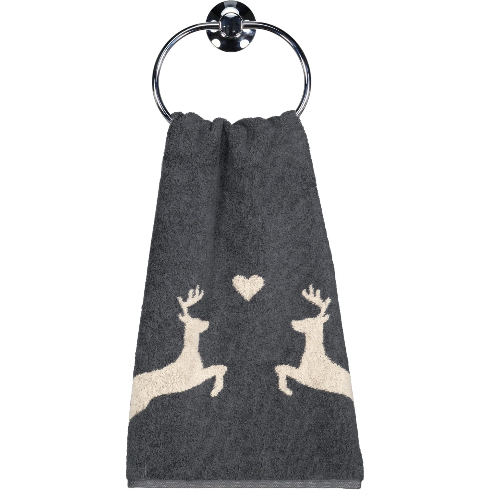 Cawö Handtücher Alpenchic Edition Hirsche 6228 granit - 73 - Handtuch 50x100 cm