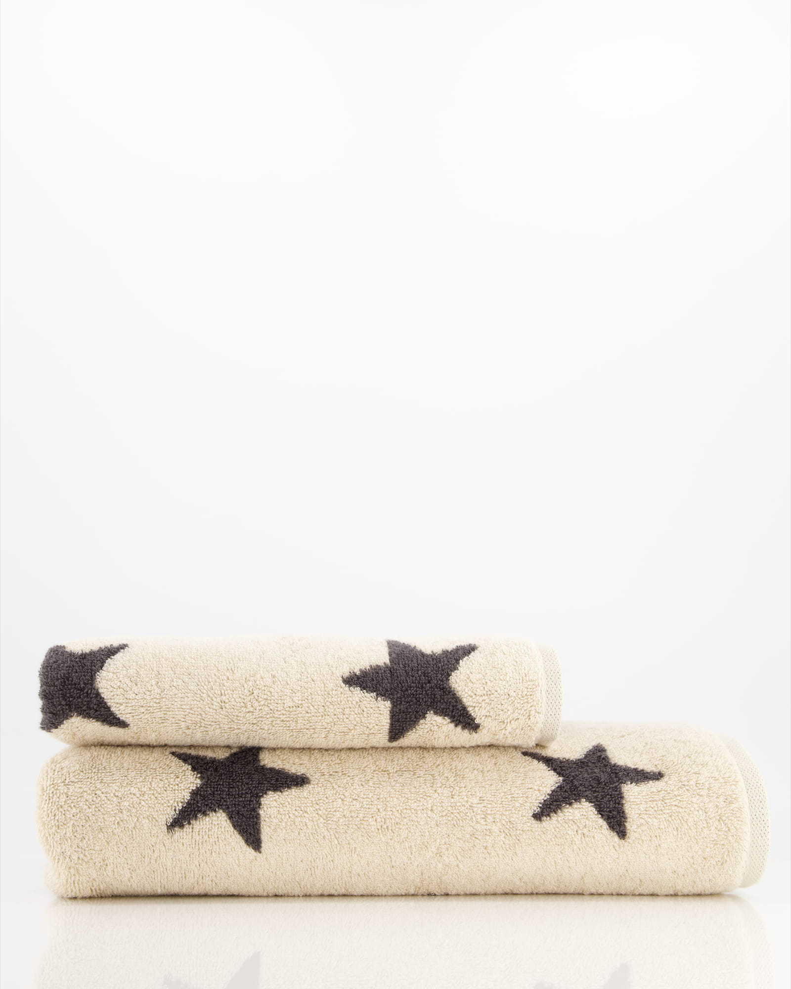 Cawö Handtücher NEW STARS Sterne groß 6260 beige/basalt - 37 - Handtuch 50x100 cm