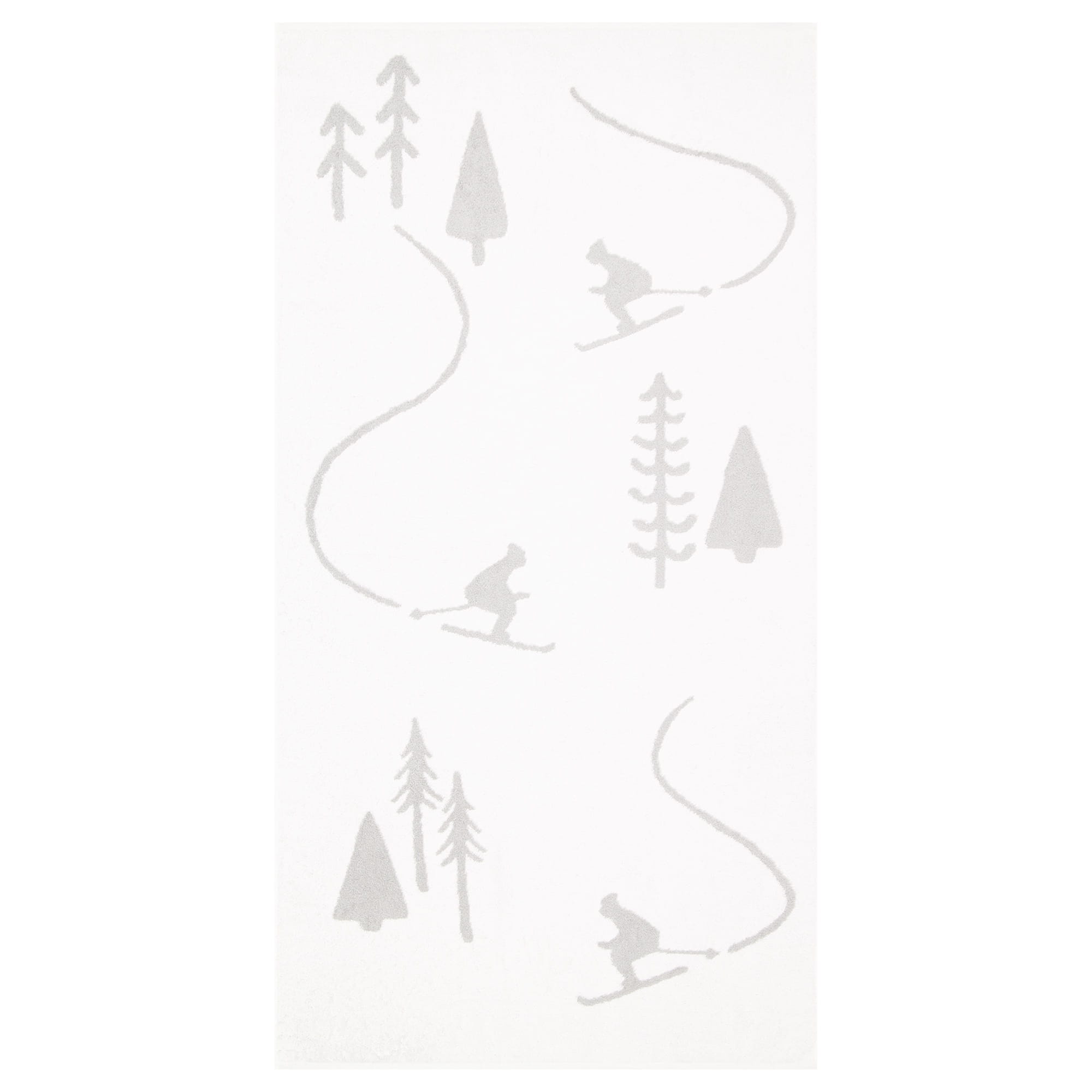 Cawö Handtücher WINTER EDITION Skifahrer 6272 weiß/platin - 67 - Duschtuch 70x140 cm