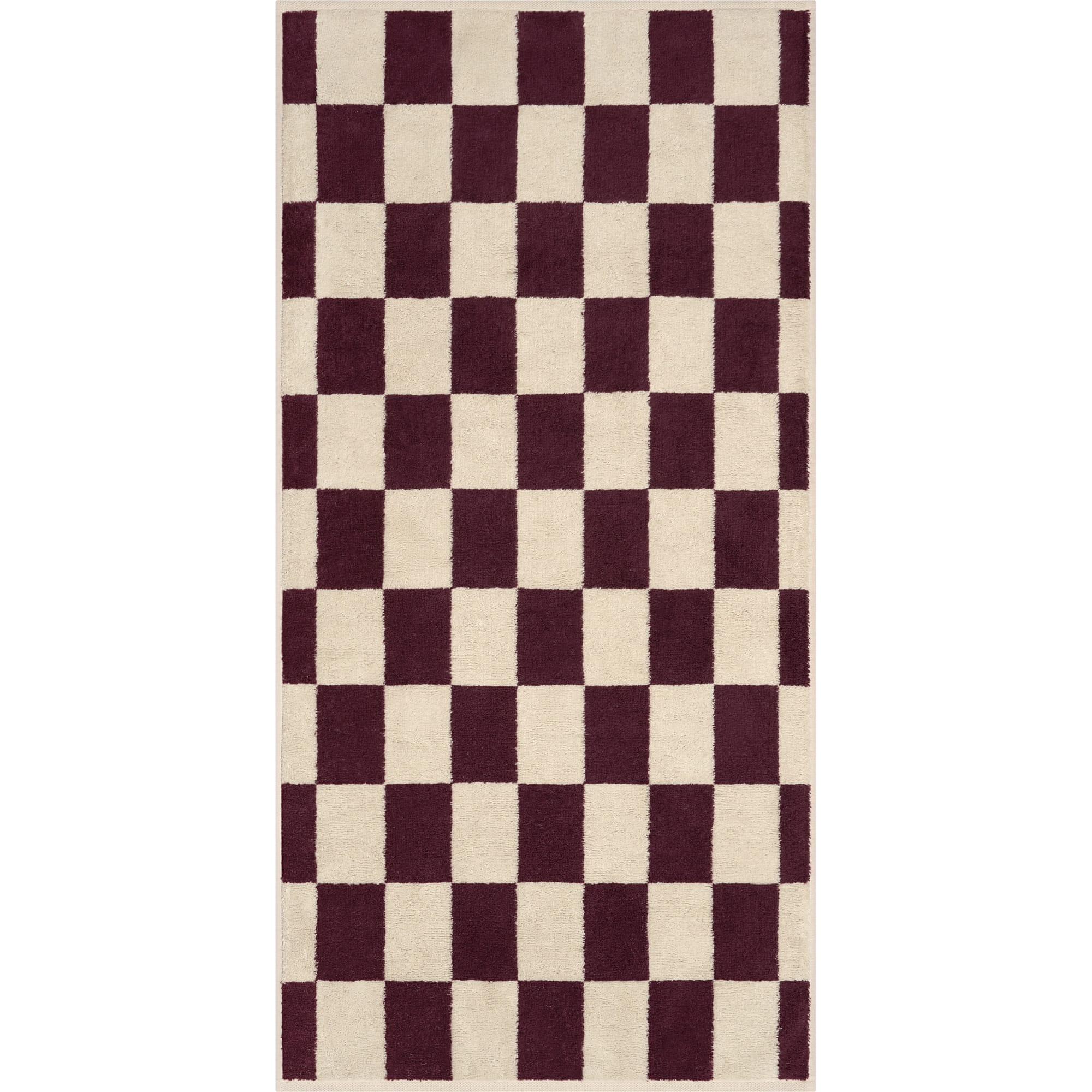 Cawö Handtücher Weekend Karo 6297 natur/burgund - 30 - Handtuch 50x100 cm