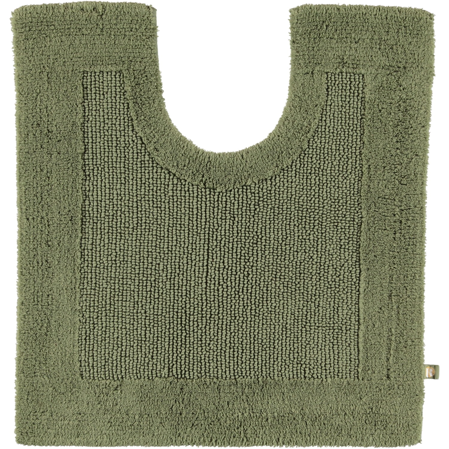 Rhomtuft - Badteppiche Prestige - Farbe: olive - 404 - Toilettenvorlage mit Ausschnitt 60x60 cm