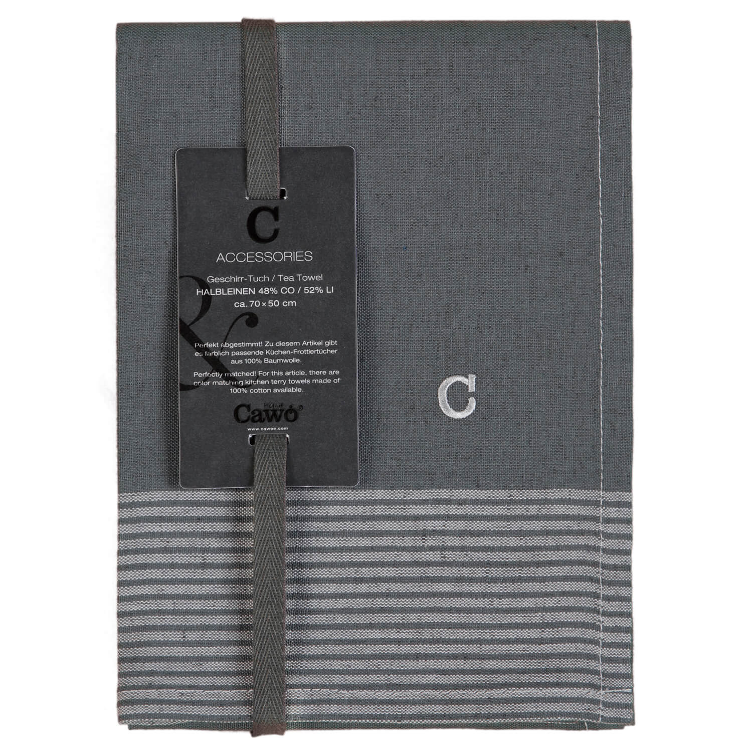 Cawö Home Two-Tone 590 - Geschirrtuch 50x70 cm - Farbe: schiefer - 77