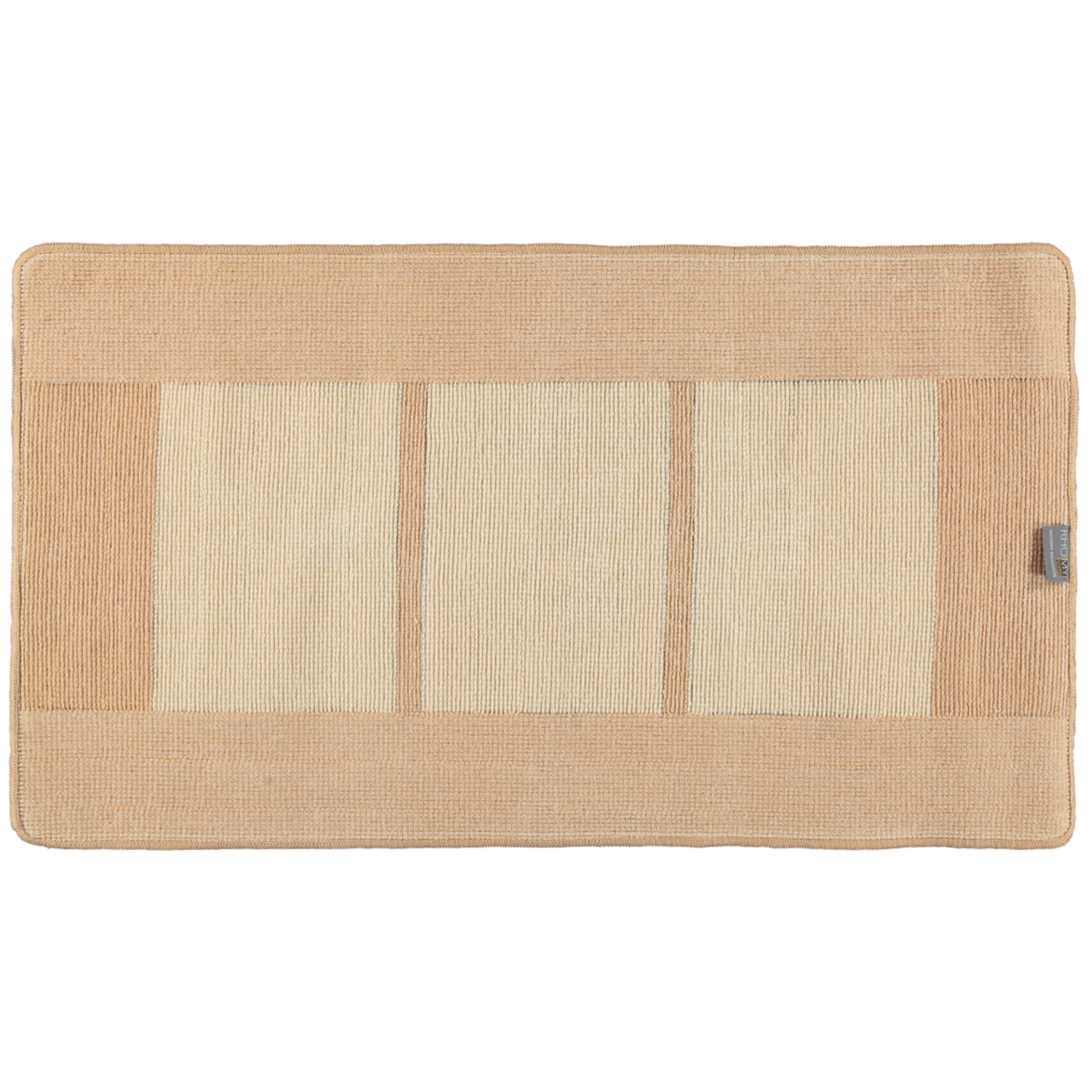 Rhomtuft RHOMY - Badteppich Liberty 256 - Farbe: beige/weiß - 410 - 65x115 cm