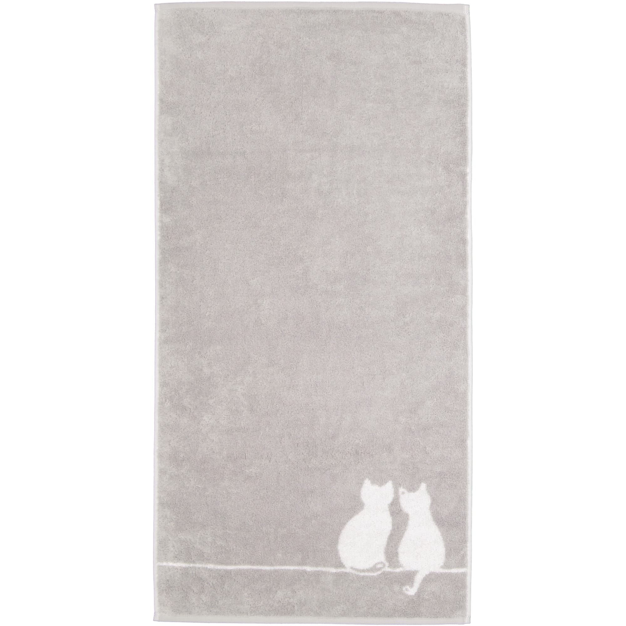 Cawö Handtücher CUTE CATS EDITION You & Me 6263 platin/weiß - 76 - Handtuch 50x100 cm