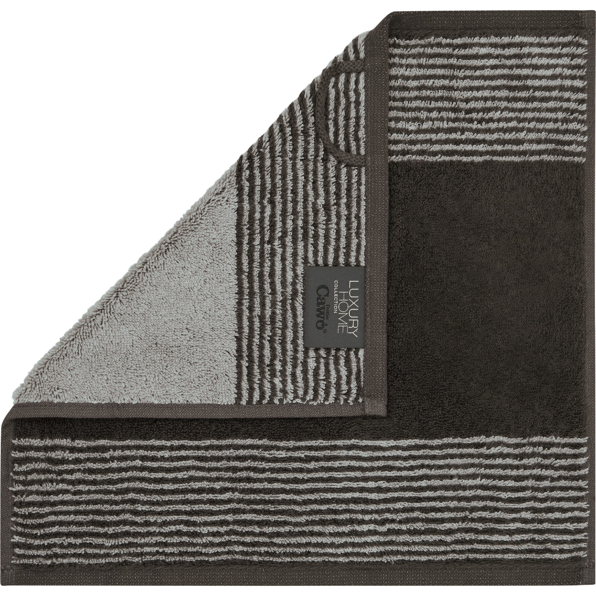 Cawö Handtücher Luxury Home Two-Tone 590 basalt - 73 - Seiflappen 30x30 cm