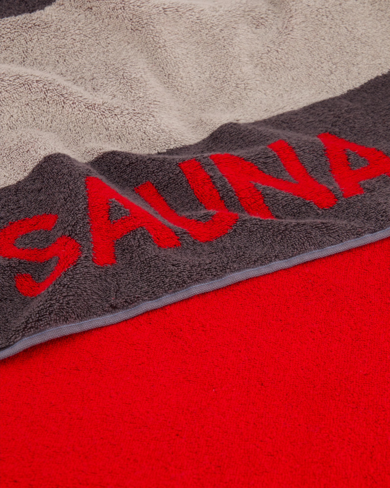 Cawö - Saunatuch 599 - 80x200 cm - Farbe: anthrazit/rot - 72