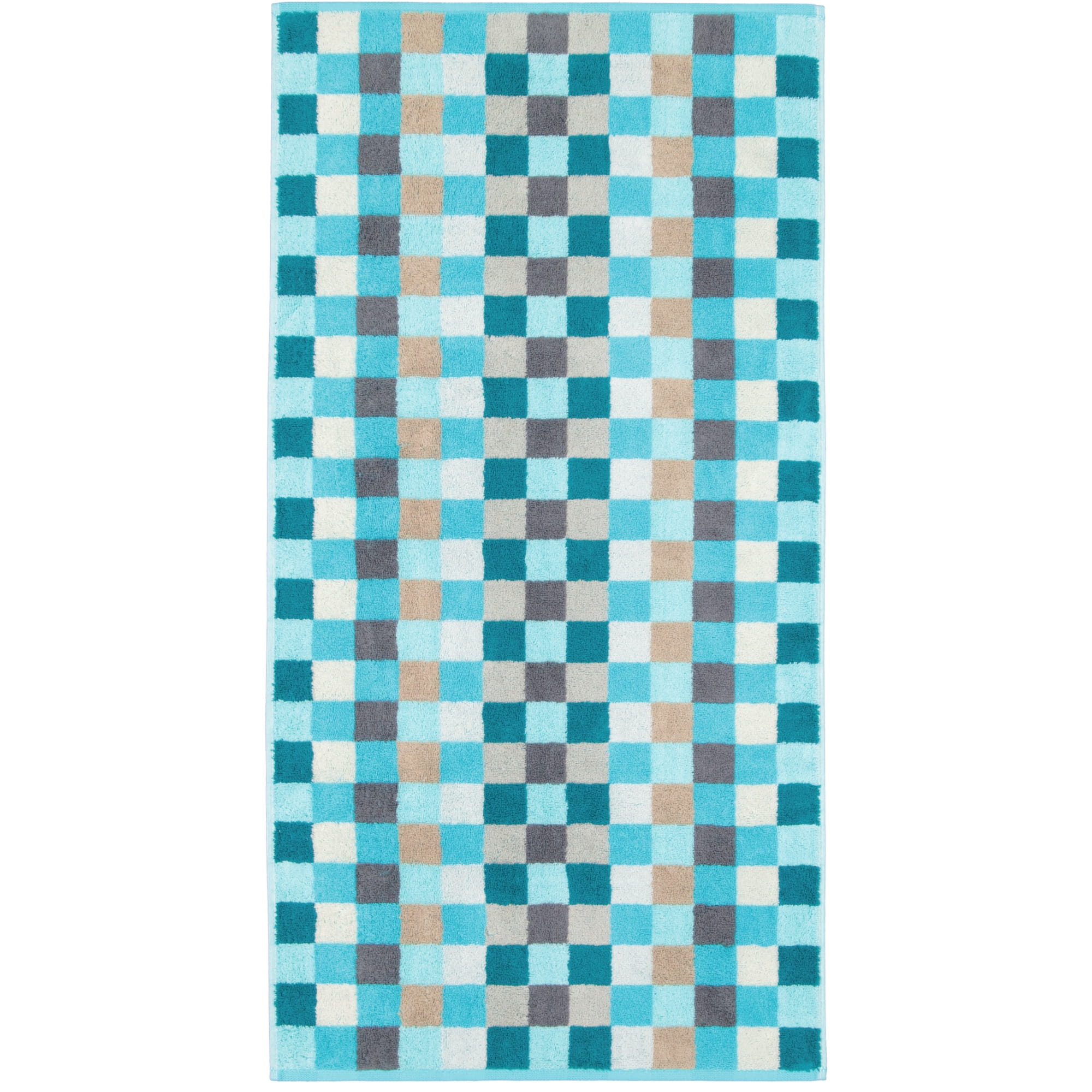 Cawö - Unique Karo 942 - Farbe: türkis - 44 - Handtuch 50x100 cm