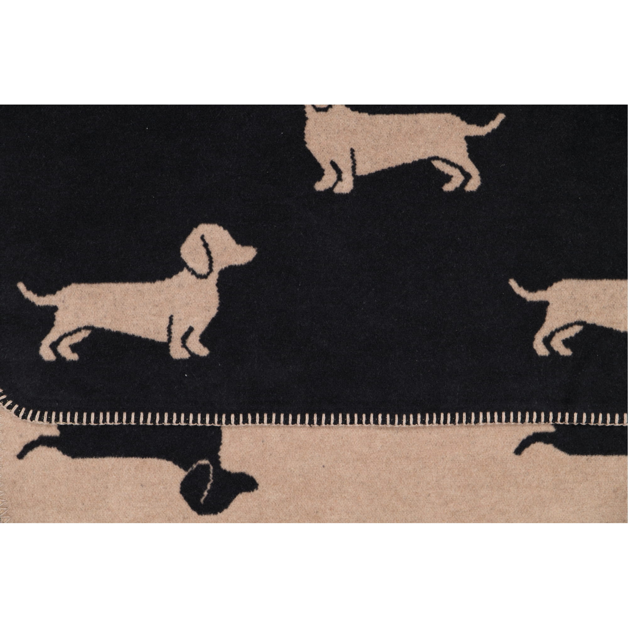 Cawö Wohndecken WE LOVE DOGS 62460 schwarz/beige - 93 - 150x200 cm