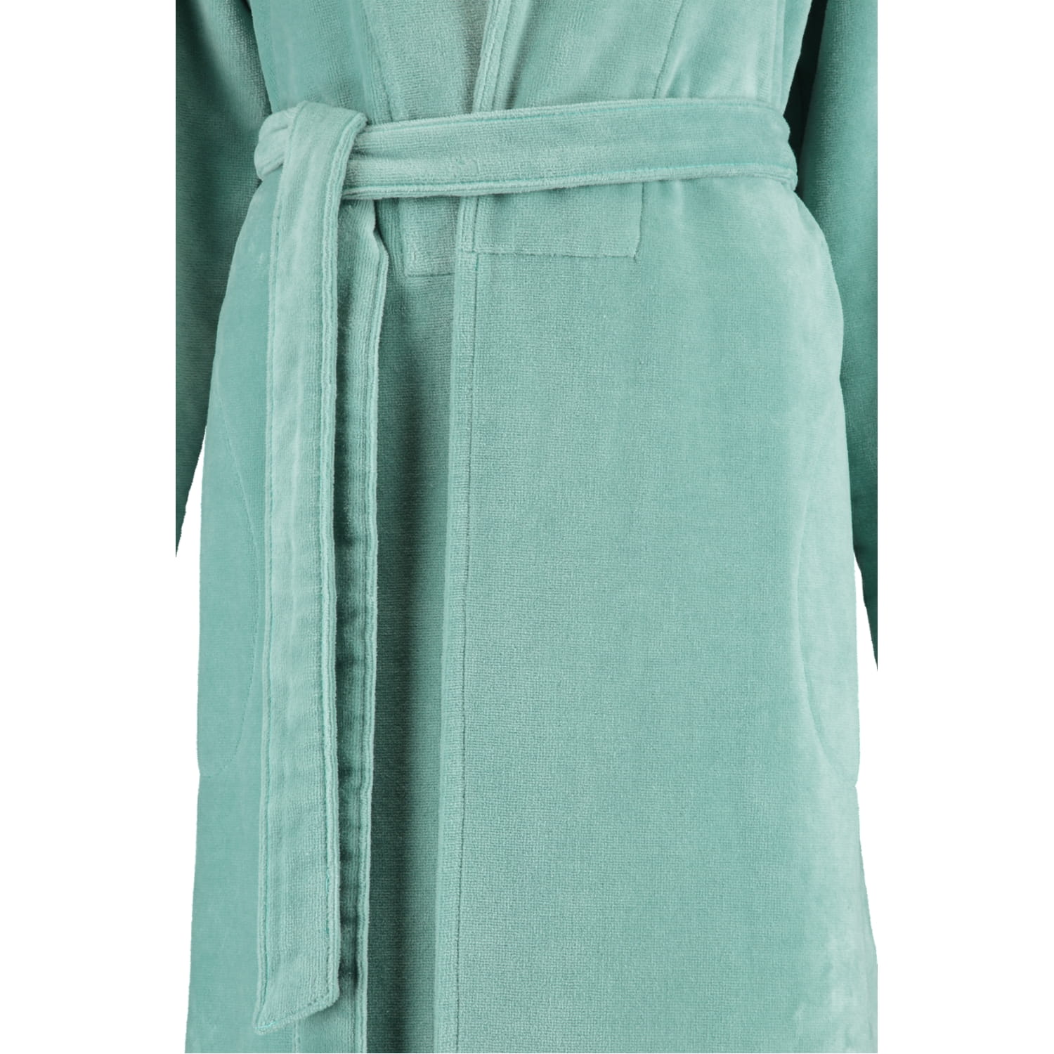 Cawö Damen Bademantel 3346 Spatenkragen - Farbe: seegrün - 481