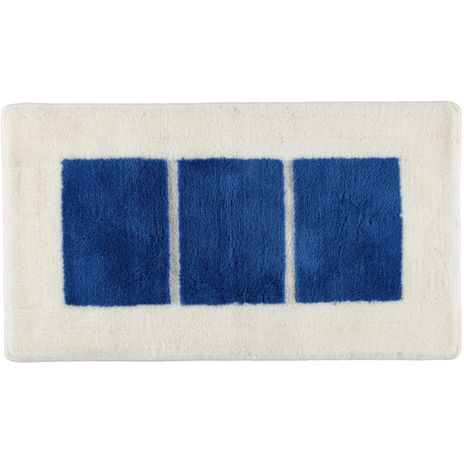 Rhomtuft RHOMY - Badteppich Liberty 256 - Farbe: weiß/blau - 844 - 65x115 cm