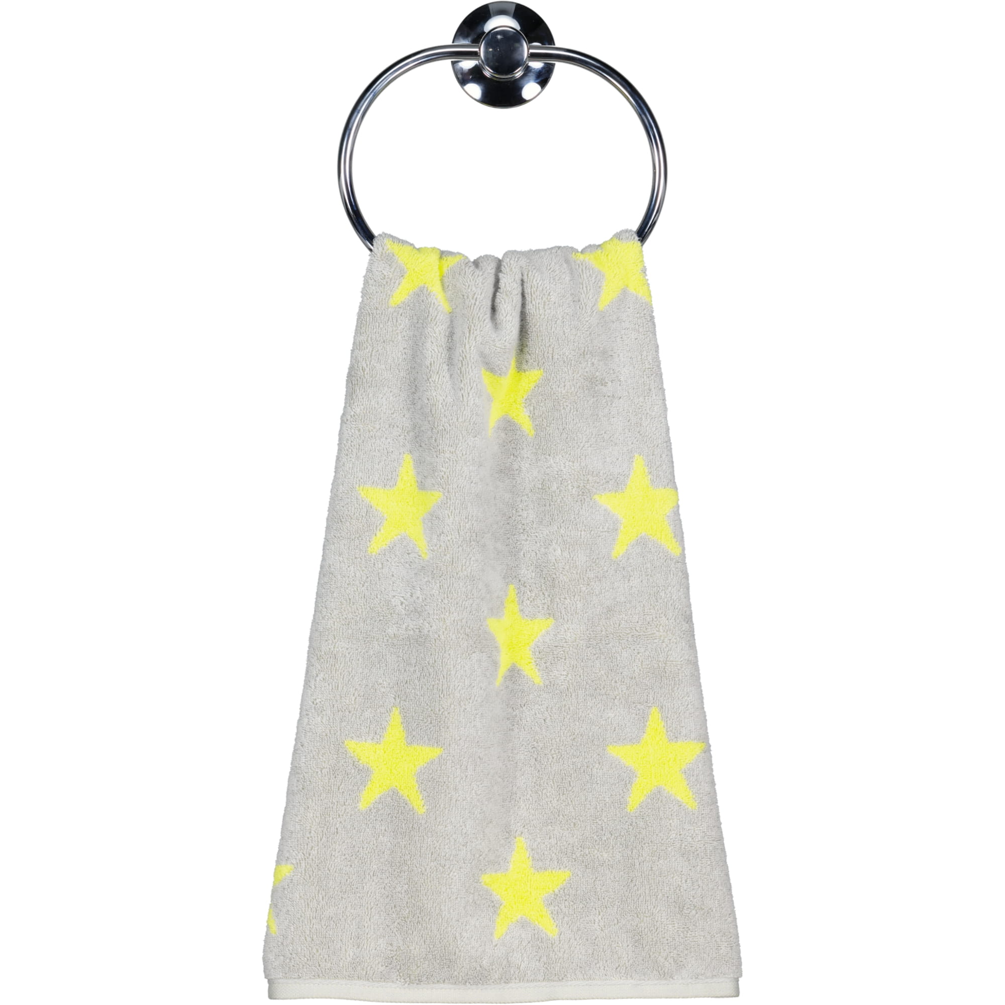 Cawö Handtücher NEW STARS Sterne groß 6260 platin/lime - 75 - Handtuch 50x100 cm