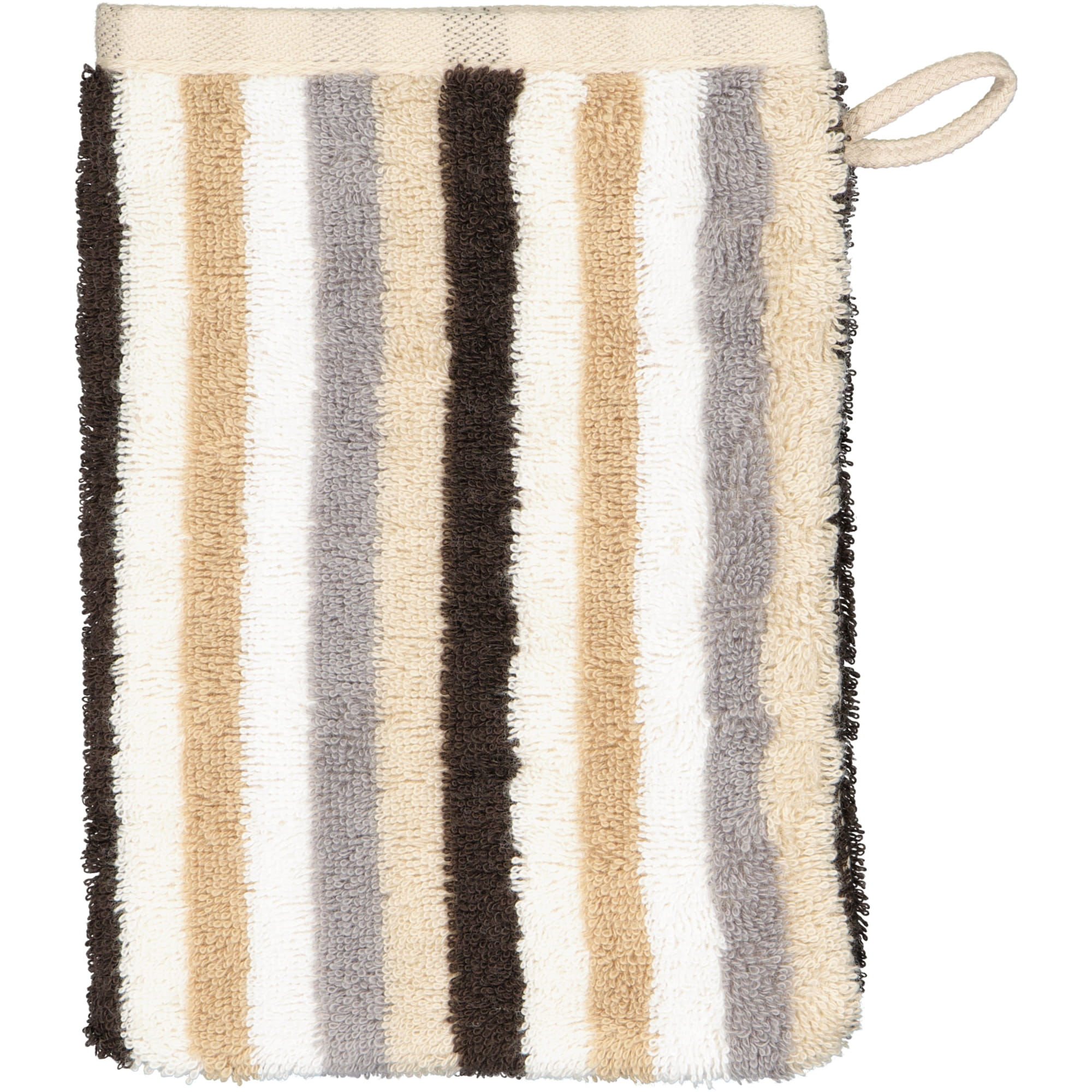 Cawö Handtücher Shades Streifen 6235 sand - 33 - Waschhandschuh 16x22 cm