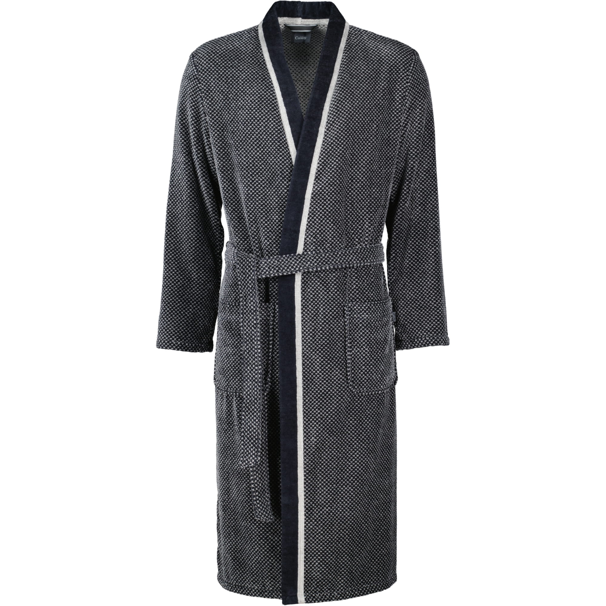 Cawö - Herren Bademantel Kimono 4839 - Farbe: silber/schwarz - 79