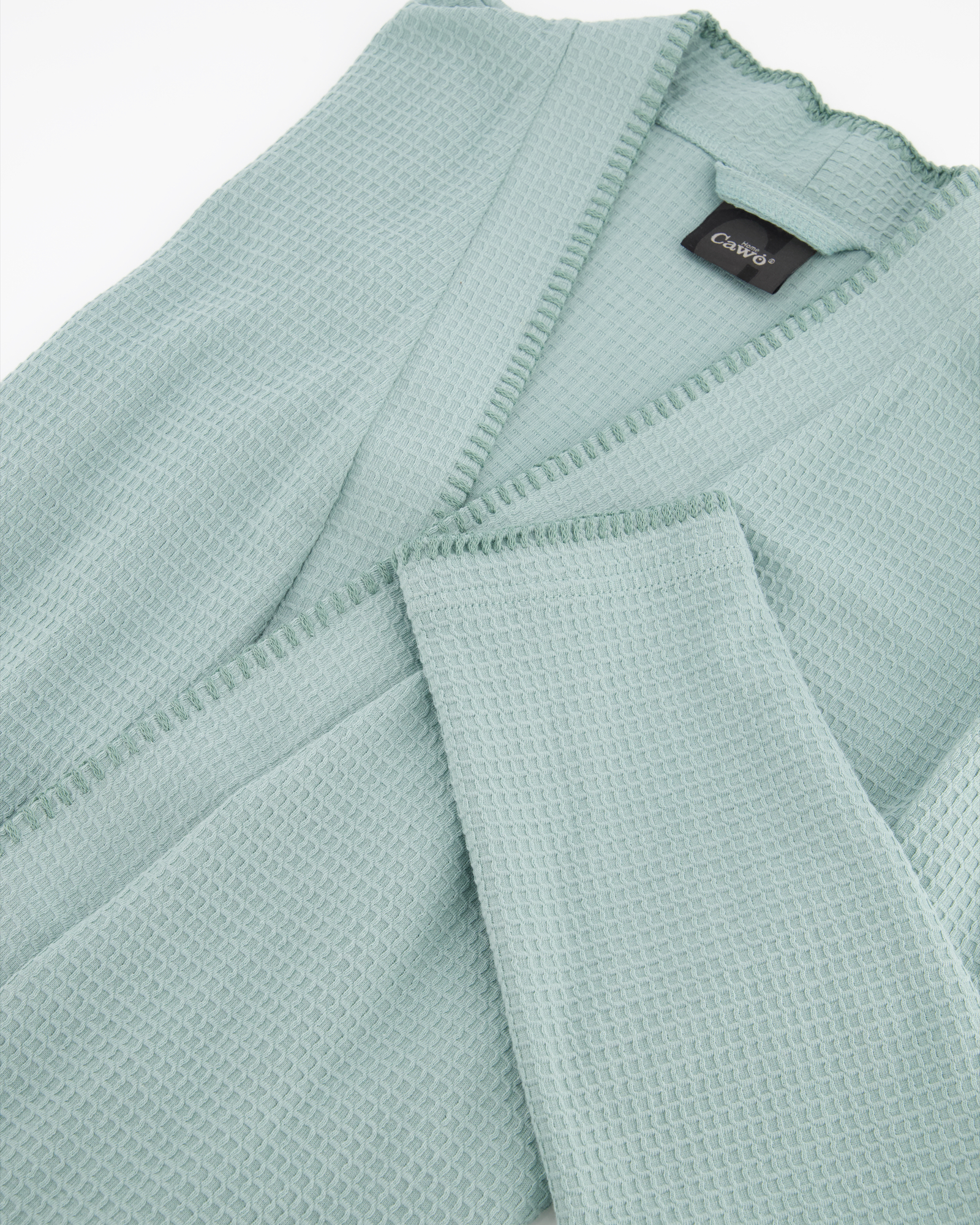 Cawö Home Damen Bademantel Kimono Pique 812 - Farbe: salbei - 44