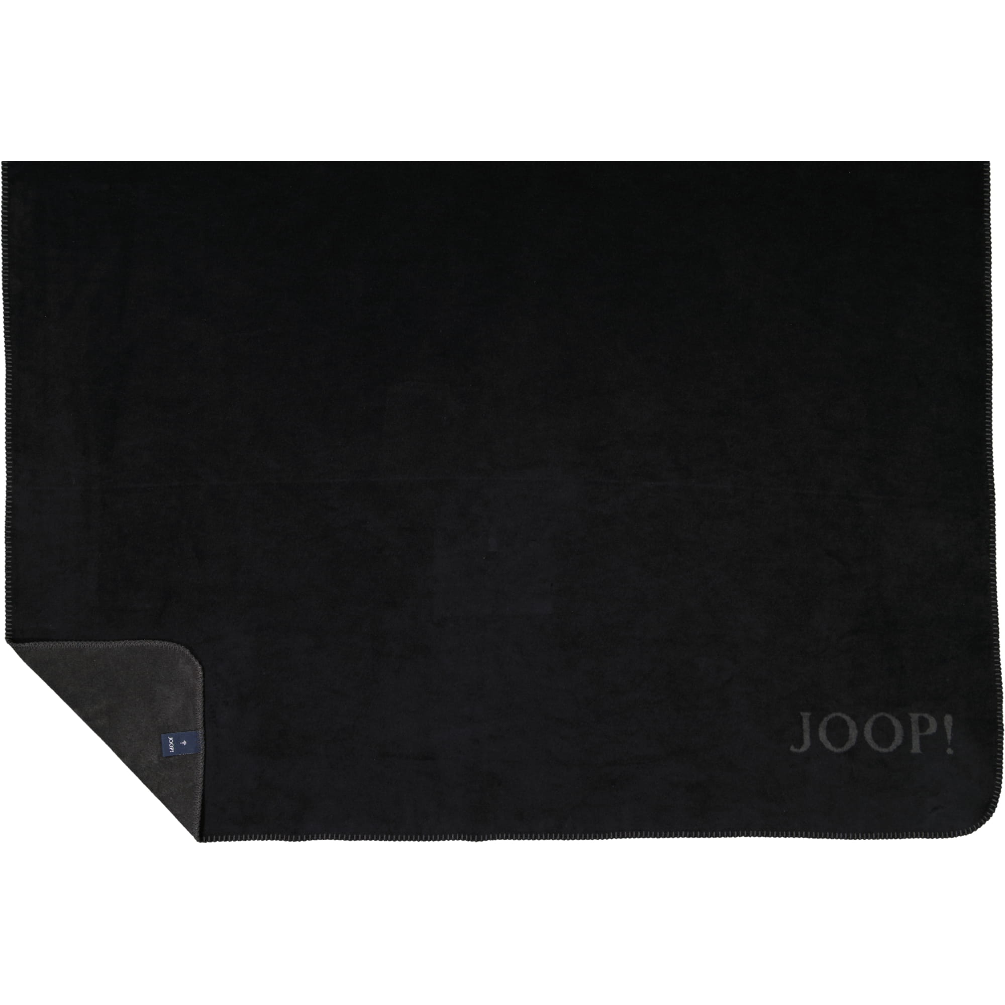 JOOP! Wohndecken Uni-Doubleface Schwarz-Anthrazit - 150x200 cm