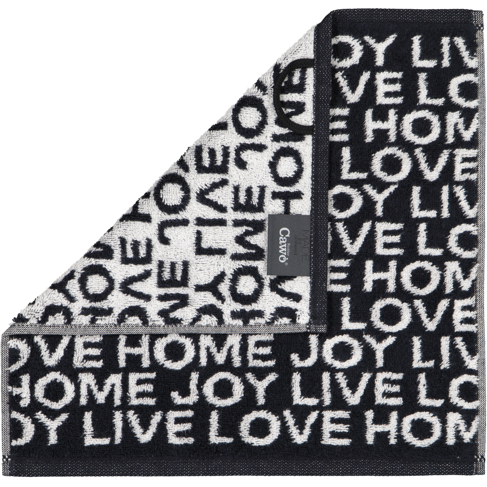 Cawö Seiftücher Minis Allover 9908 3er Set schwarz - 97 - 30x30 cm