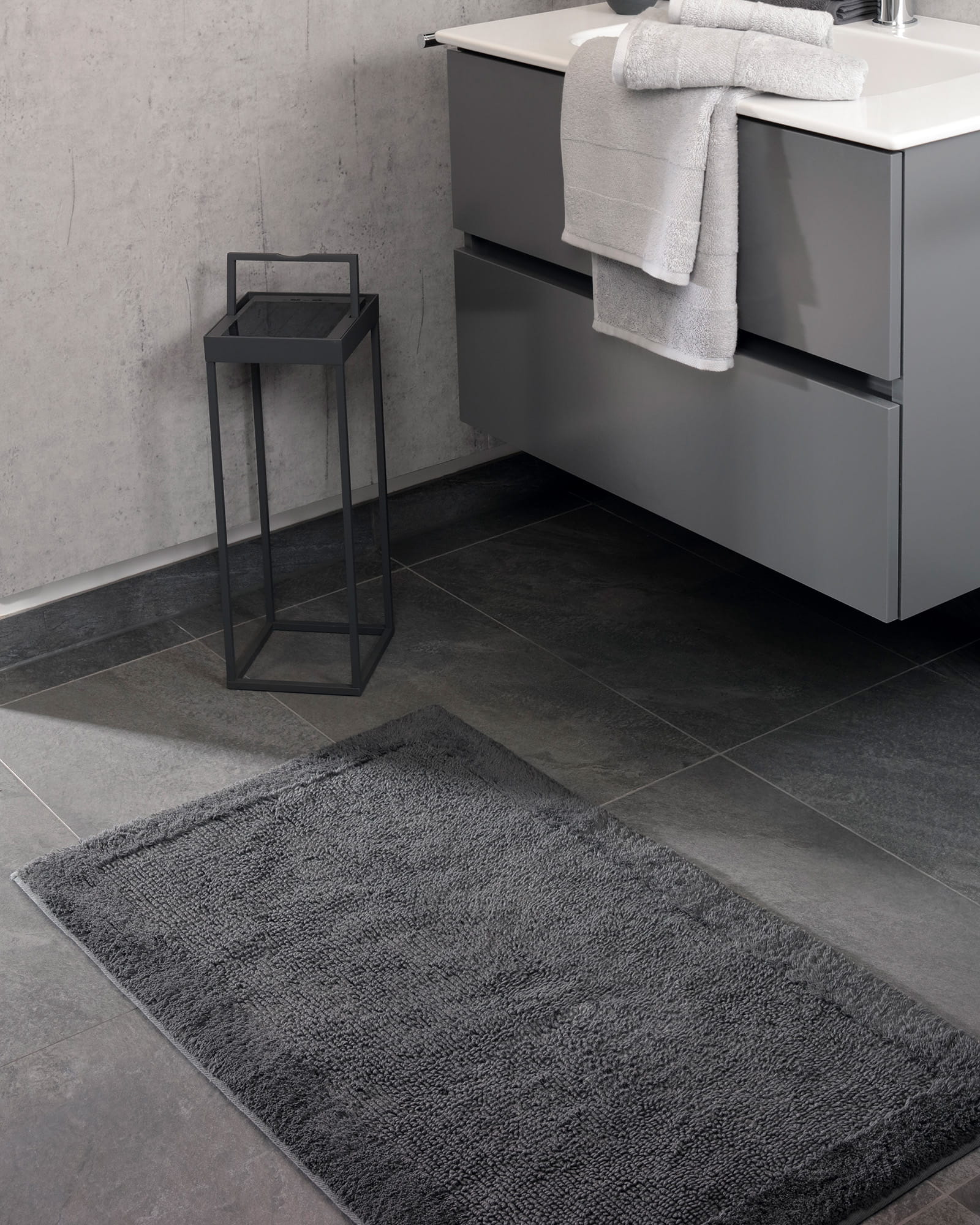 Villeroy & Boch - Badteppich Coordinates Charisma 2555 - Farbe: graphite - 774 - 60x60 cm