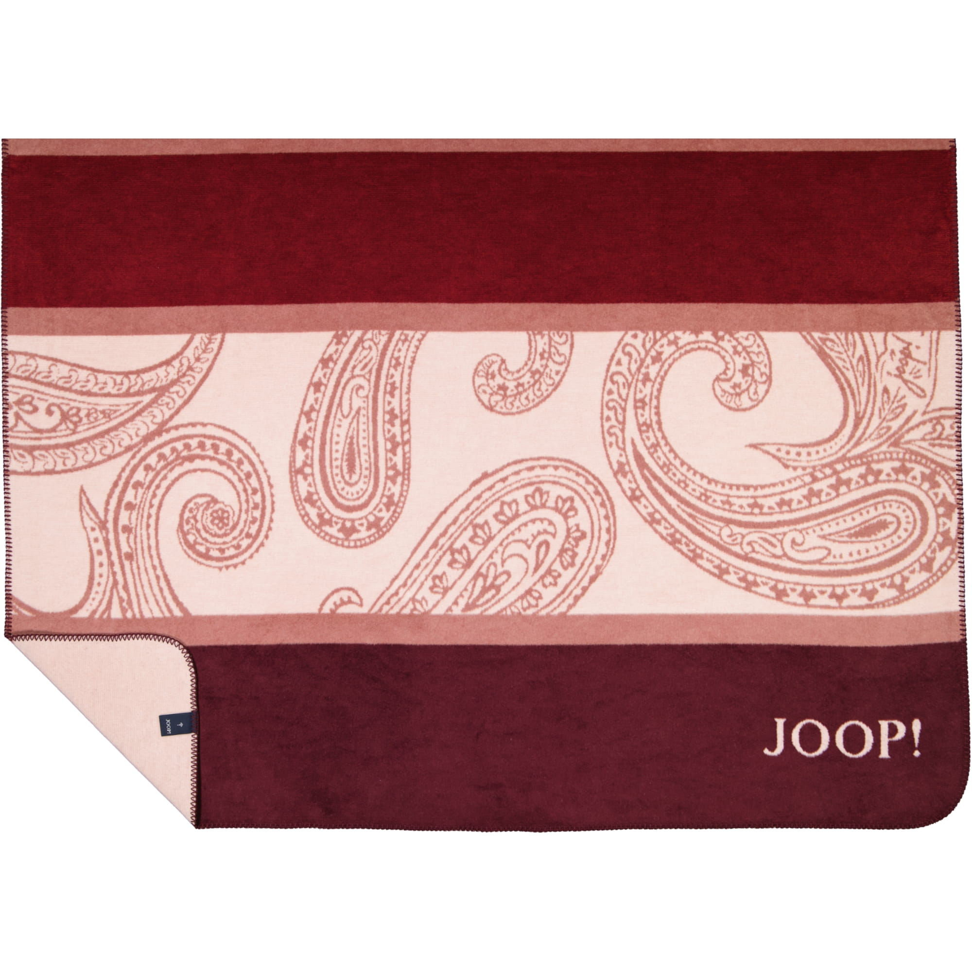JOOP! Wohndecken Paisley Stripes Rouge - 150x200 cm