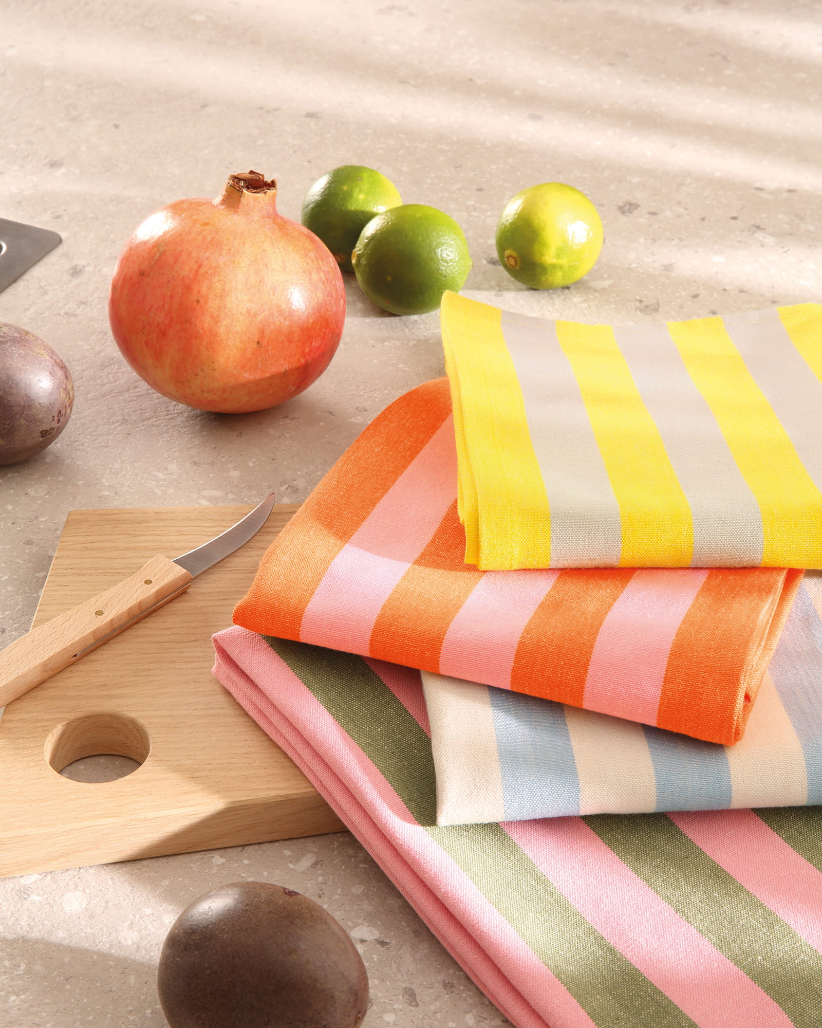 Cawö Home Geschirrtücher Prints & Stripes Sardinen 543 oliv/rosa - 24 - 50x70 cm