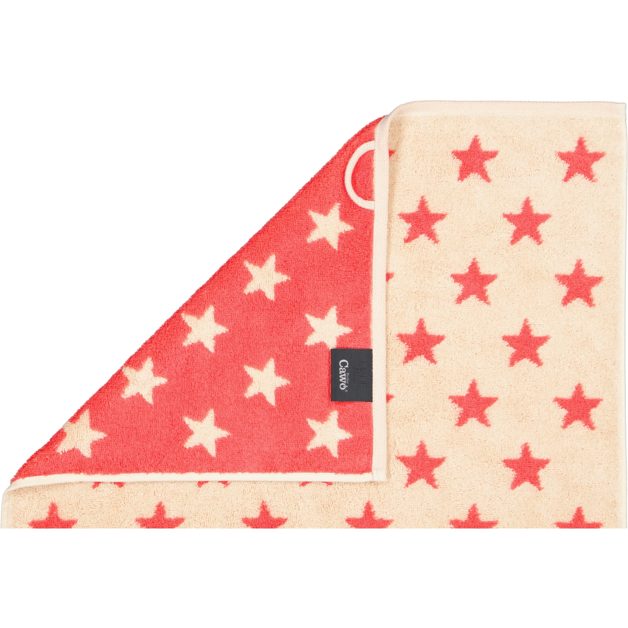 Cawö Handtücher NEW STARS Sterne klein 6261 beige/pink - 32 - Waschhandschuh 16x22 cm