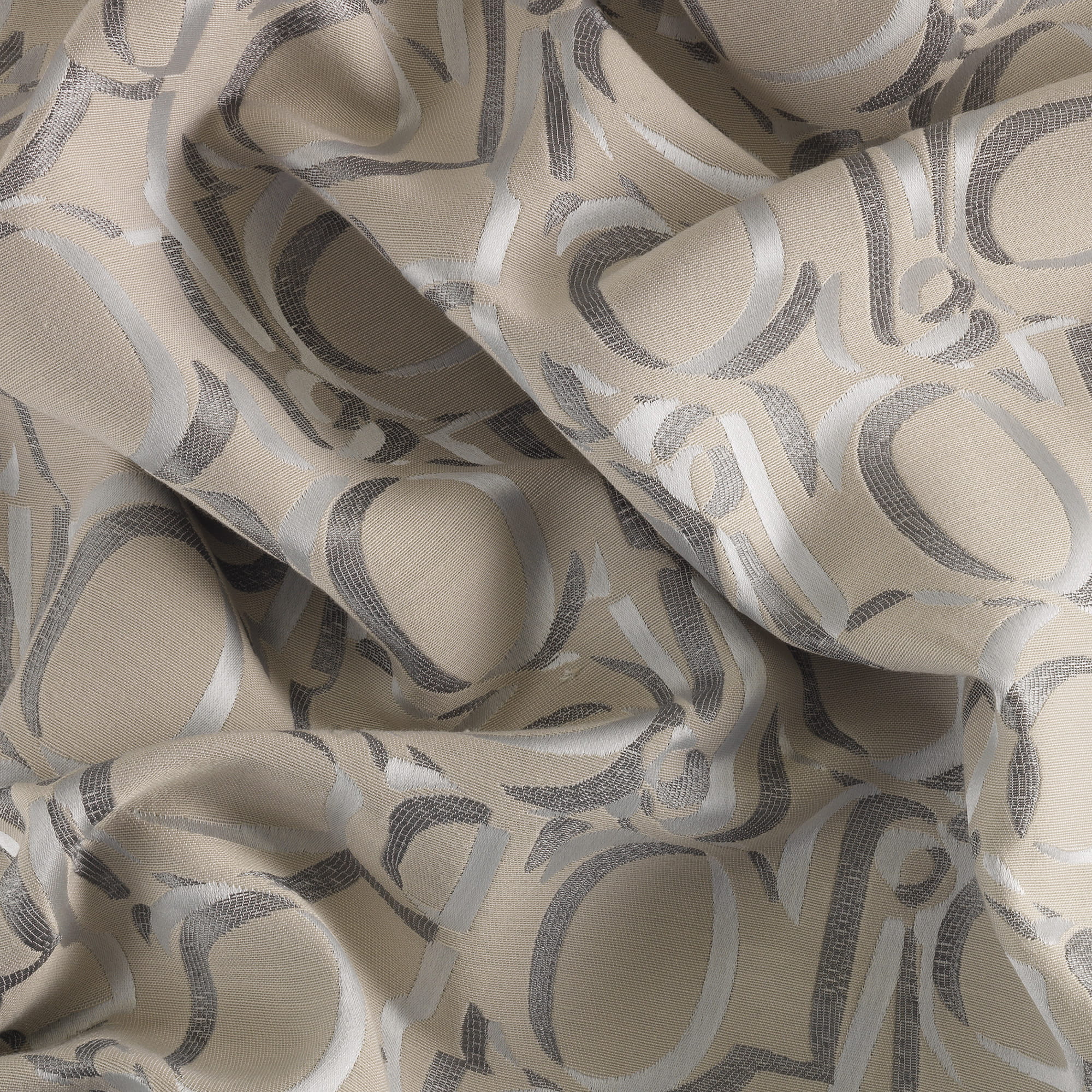 JOOP! Vorhang Gardine Ornament mit Ösen - Größe: 140x250 cm - Farbe: Beige - 030