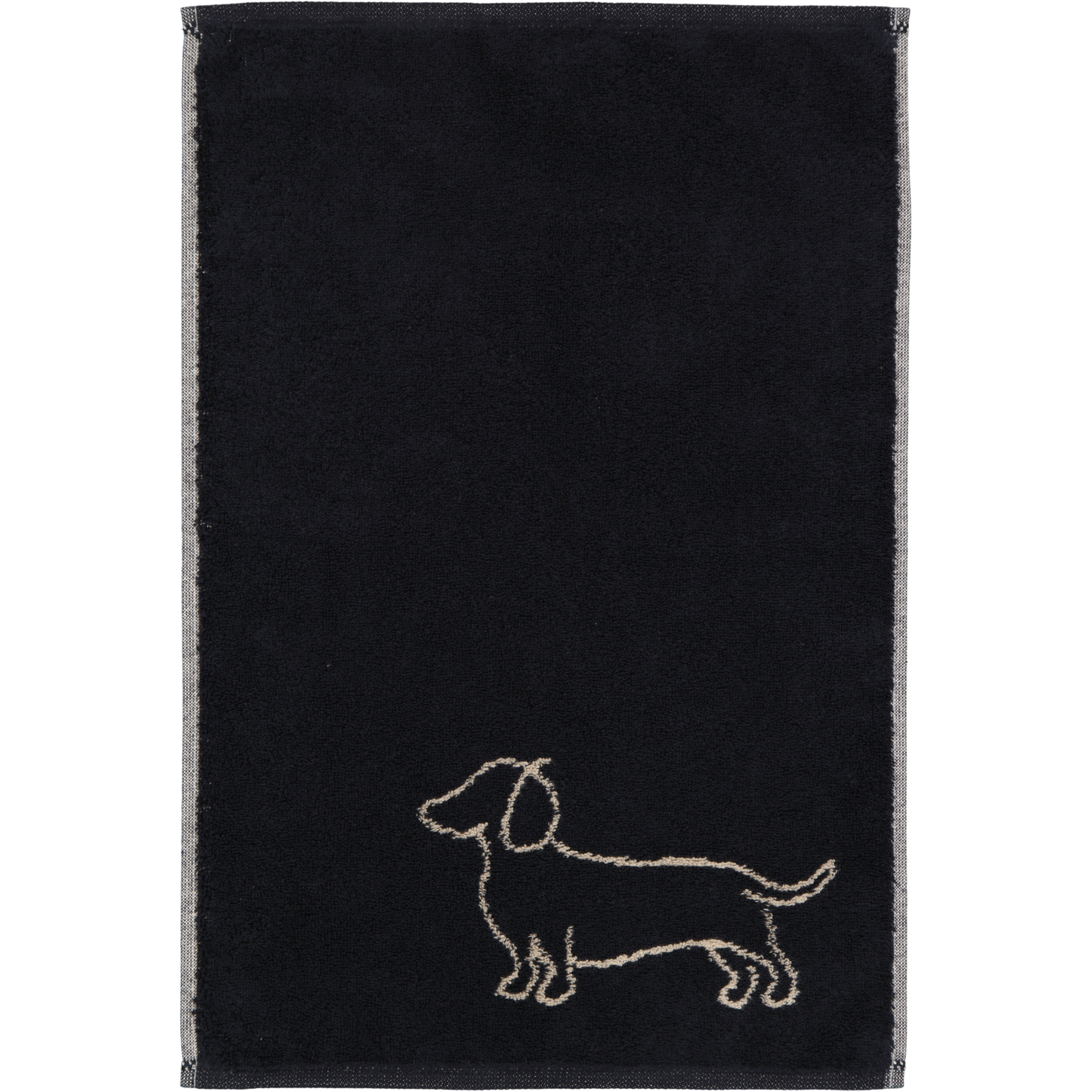Cawö Handtücher WE LOVE DOGS Companion 6248 Schwarz-Beige - 93 - Gästetuch 30x50 cm
