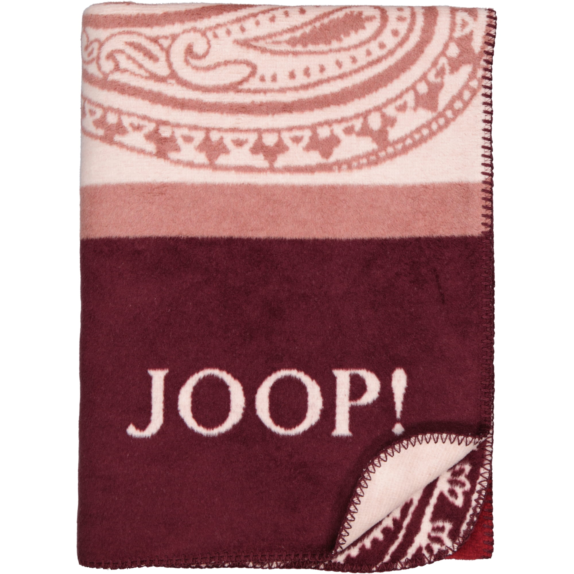 JOOP! Wohndecken Paisley Stripes Rouge - 150x200 cm