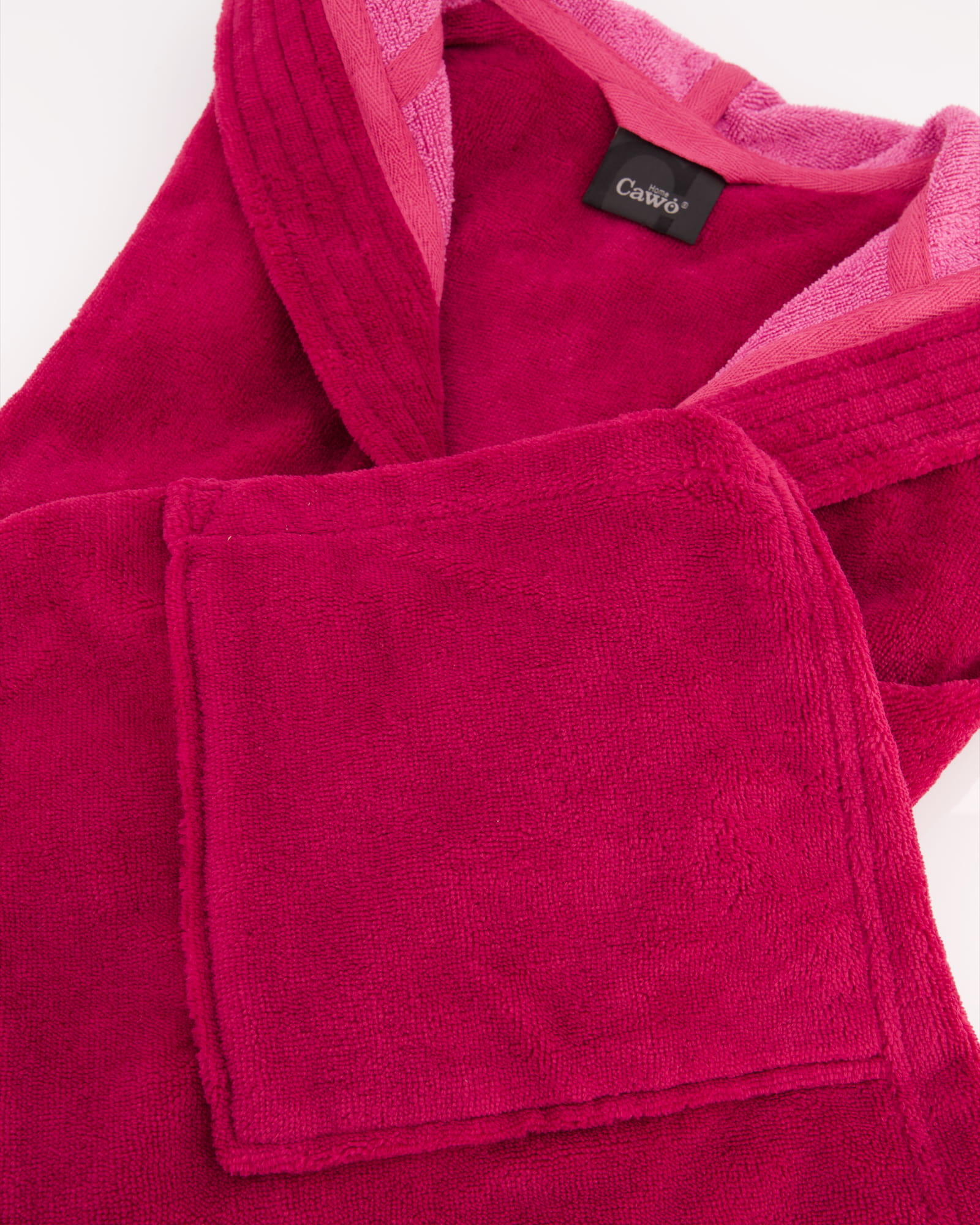 Cawö Home Damen Bademantel Kapuze  802 - Farbe: beere - 22 - M