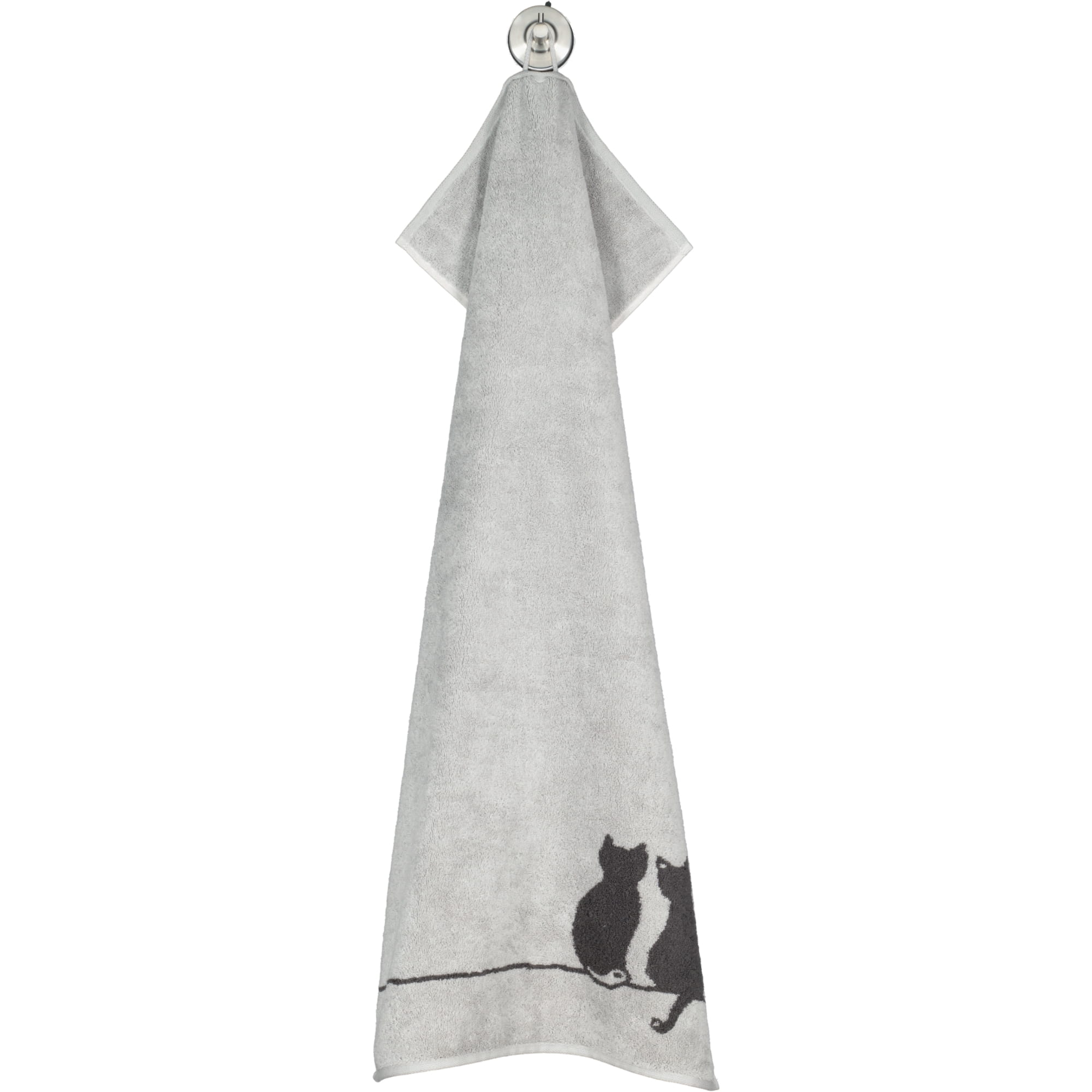 Cawö Handtücher CUTE CATS EDITION You & Me 6263 platin/basalt - 70 - Handtuch 50x100 cm