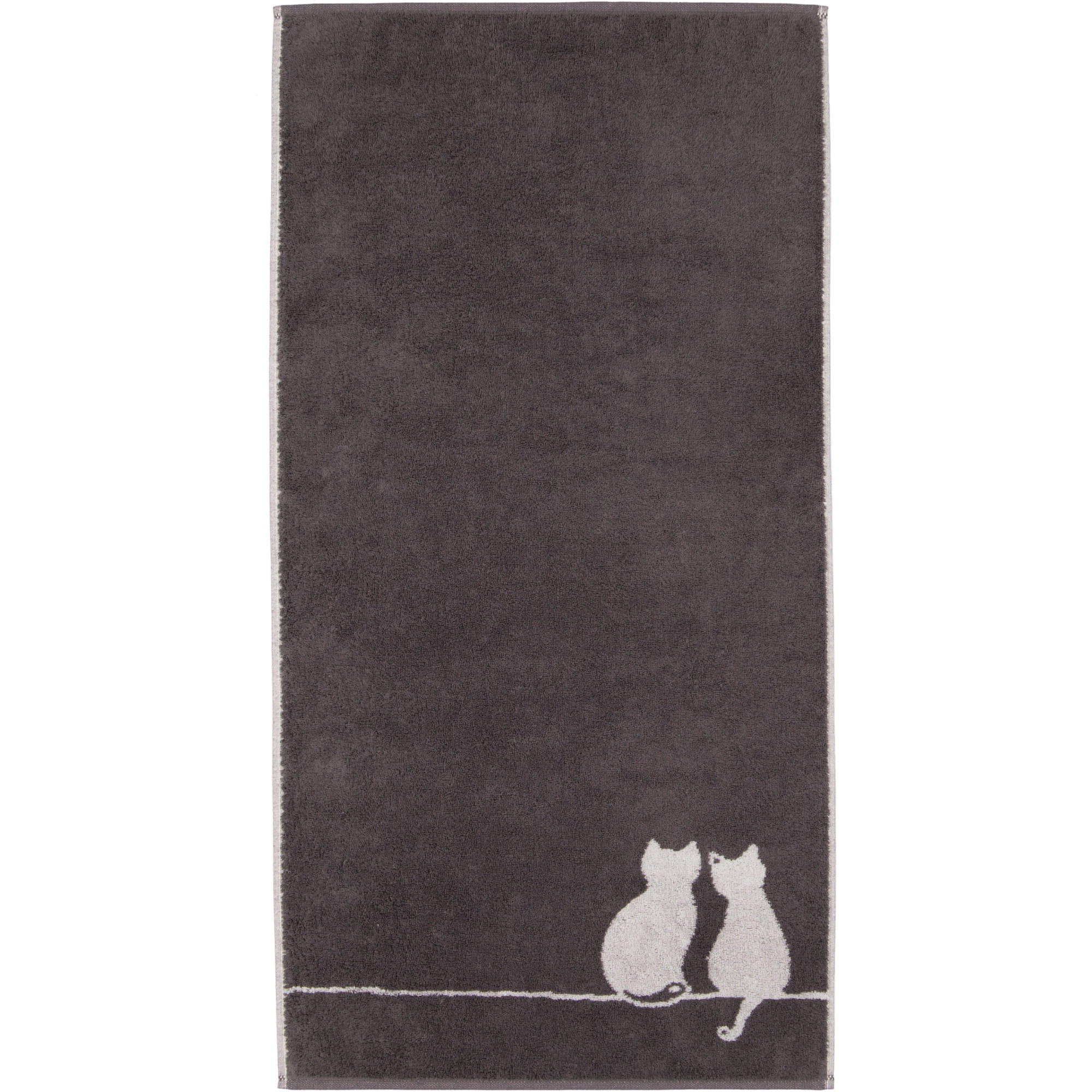 Cawö Handtücher CUTE CATS EDITION You & Me 6263 basalt/platin - 77 - Handtuch 50x100 cm