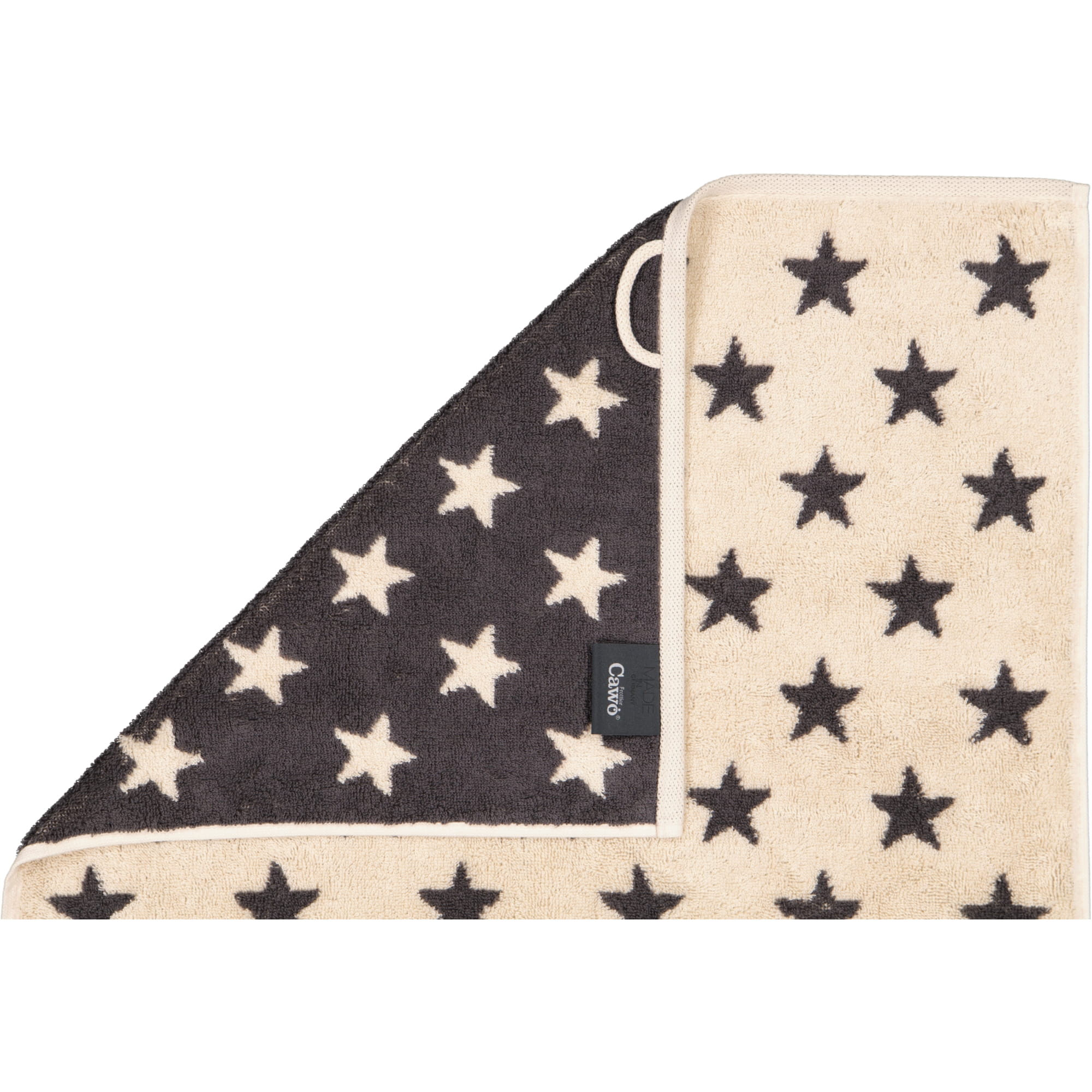 Cawö Handtücher NEW STARS Sterne klein 6261 beige/basalt - 37 - Waschhandschuh 16x22 cm