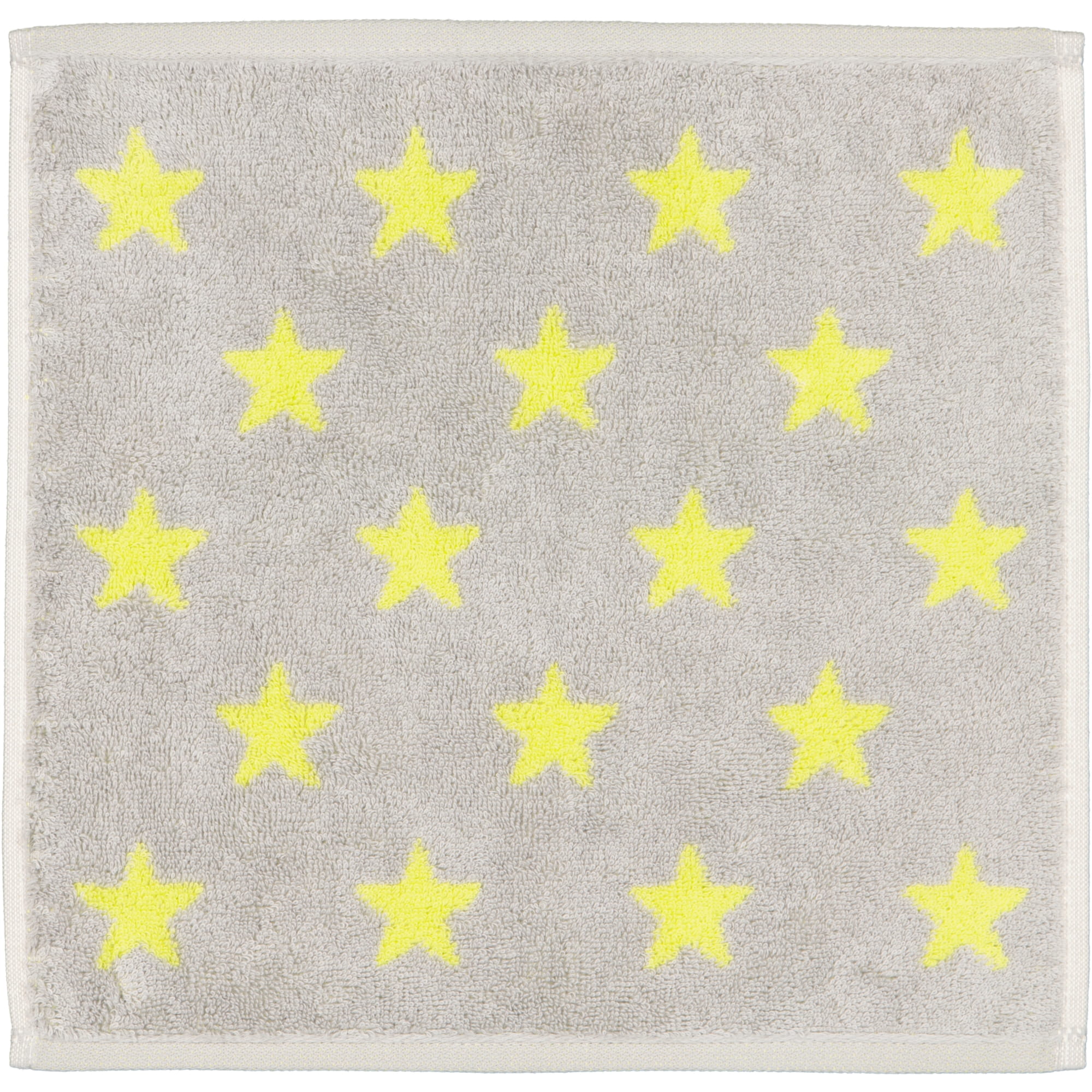 Cawö Handtücher NEW STARS Sterne klein 6261 platin/lime - 75 - Seiflappen 30x30 cm