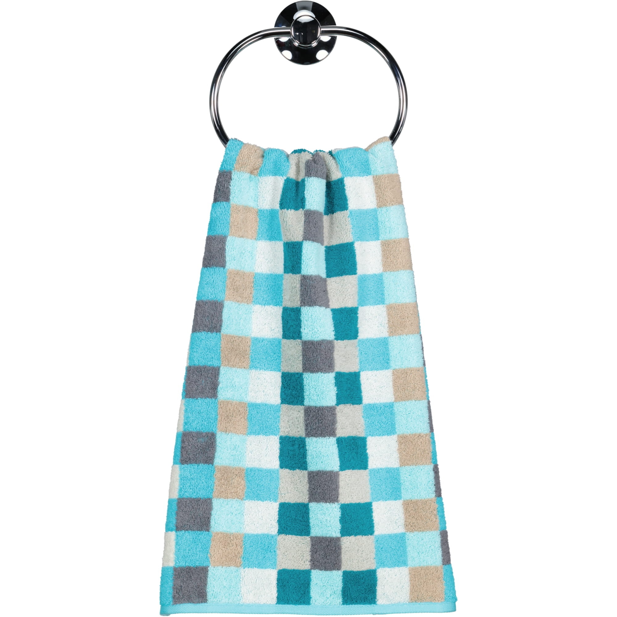 Cawö - Unique Karo 942 - Farbe: türkis - 44 - Handtuch 50x100 cm