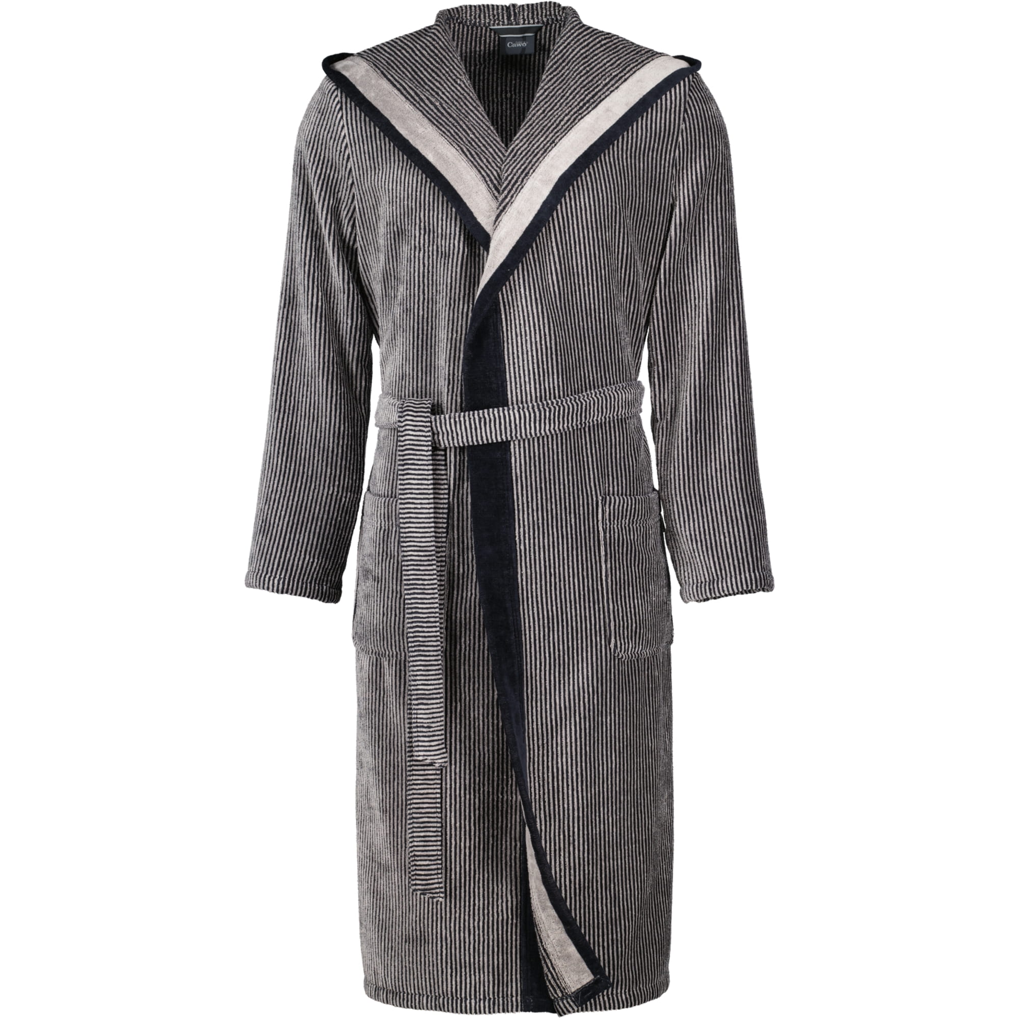 Cawö Bademäntel Herren Kapuze Luxury Home 5841 natur-schwarz - 97