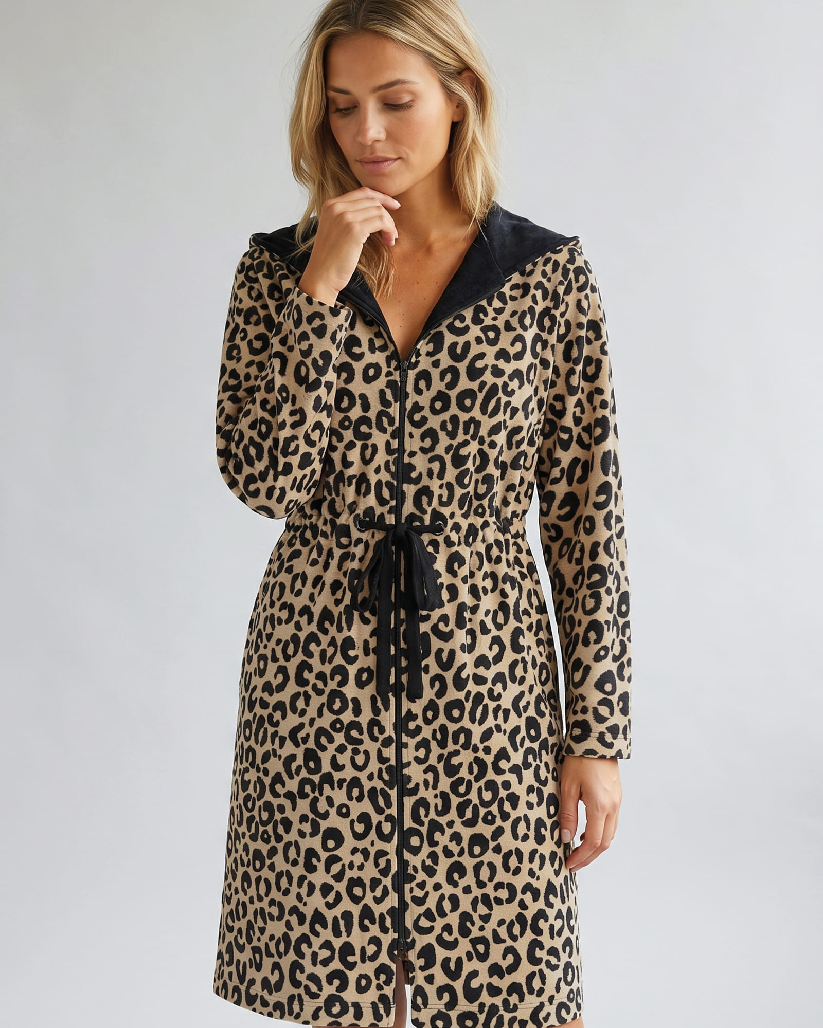 Cawö Home Bademäntel Damen Kurzmantel mit Kapuze Leo 854 camel - 39