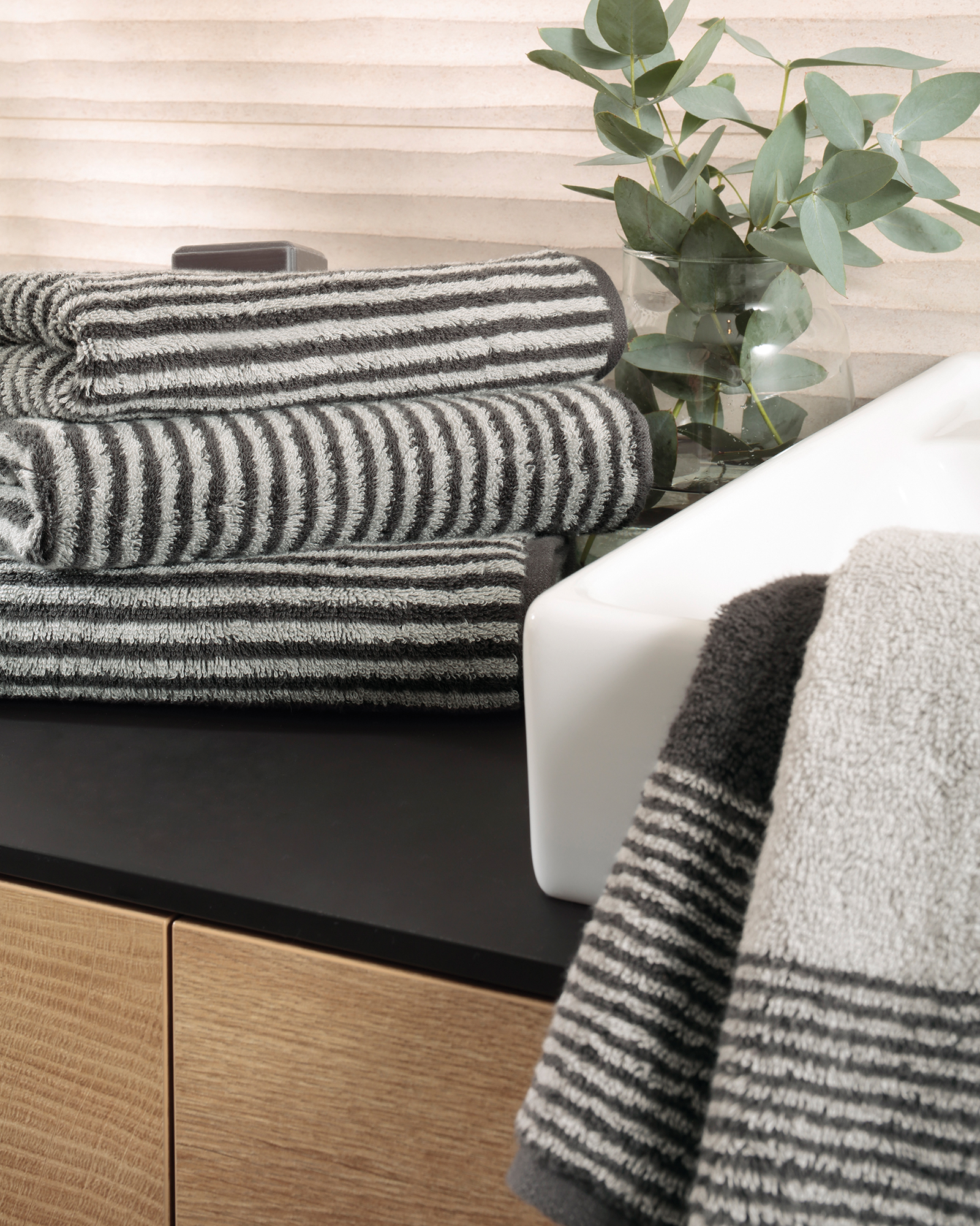 Cawö Handtücher Two-Tone Stripes 480 platin - 76