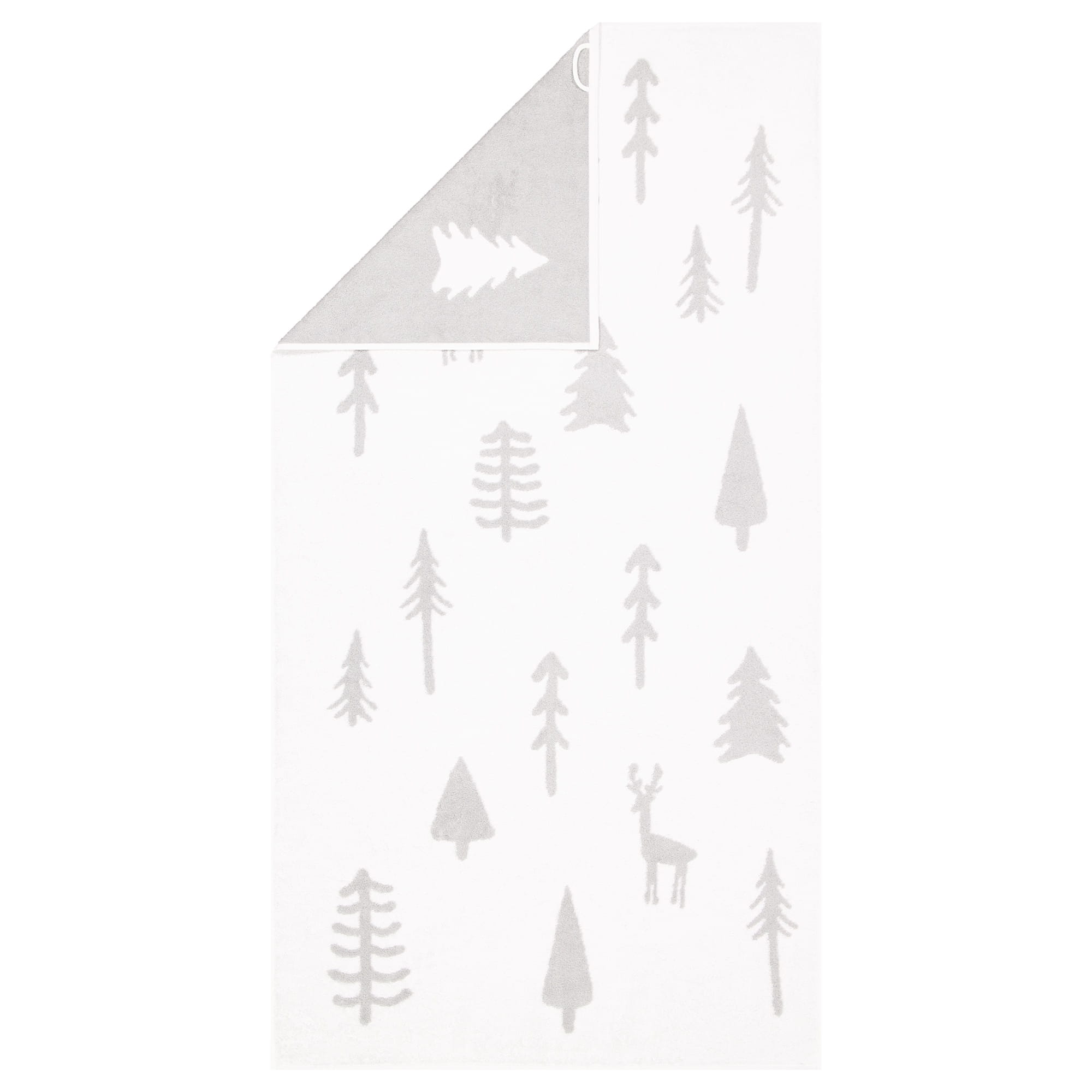 Cawö Handtücher WINTER EDITION Tannen 6273 weiß/platin - 67 - Duschtuch 70x140 cm