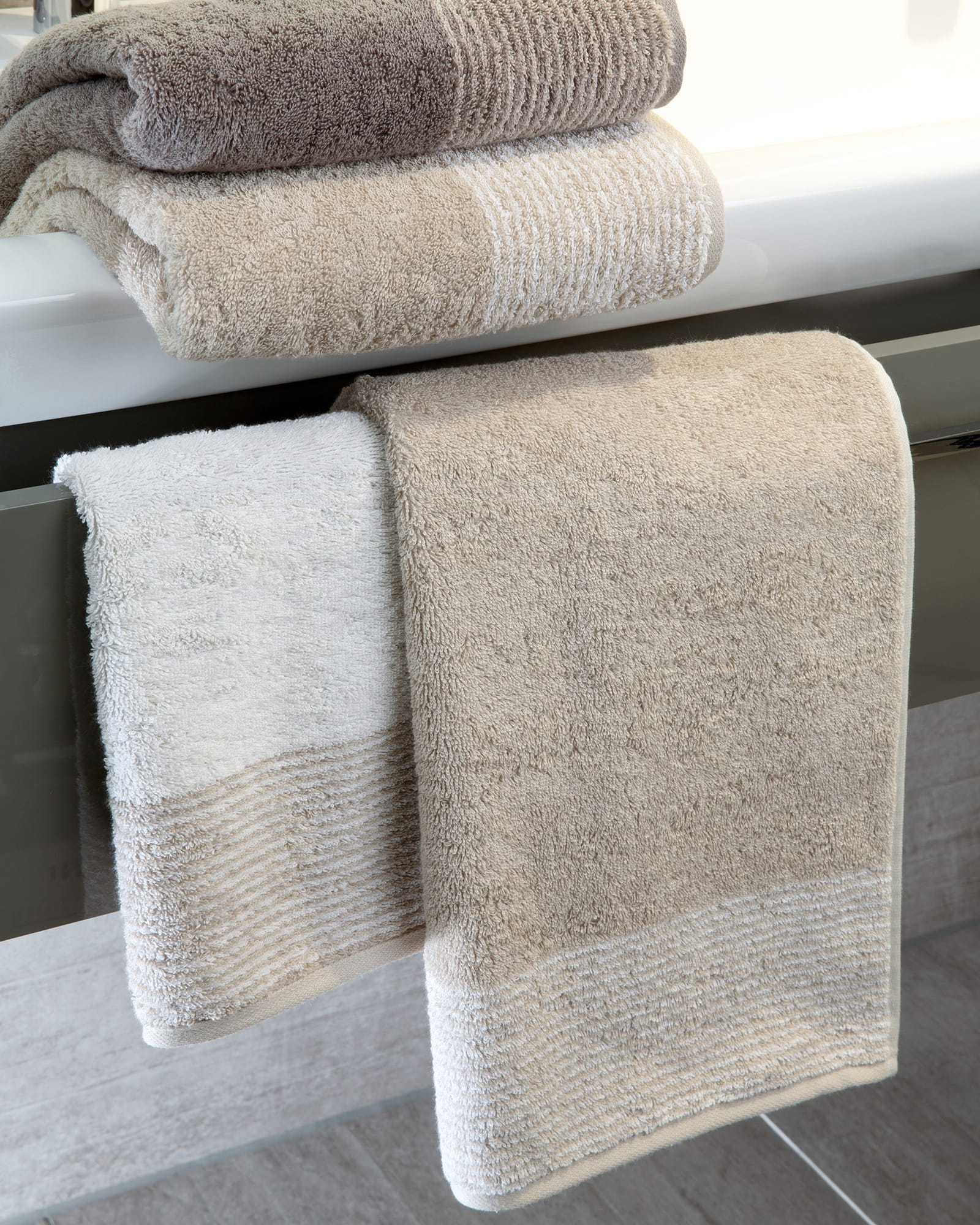 Cawö - Luxury Home Two-Tone 590 - Farbe: sand - 33 - Waschhandschuh 16x22 cm